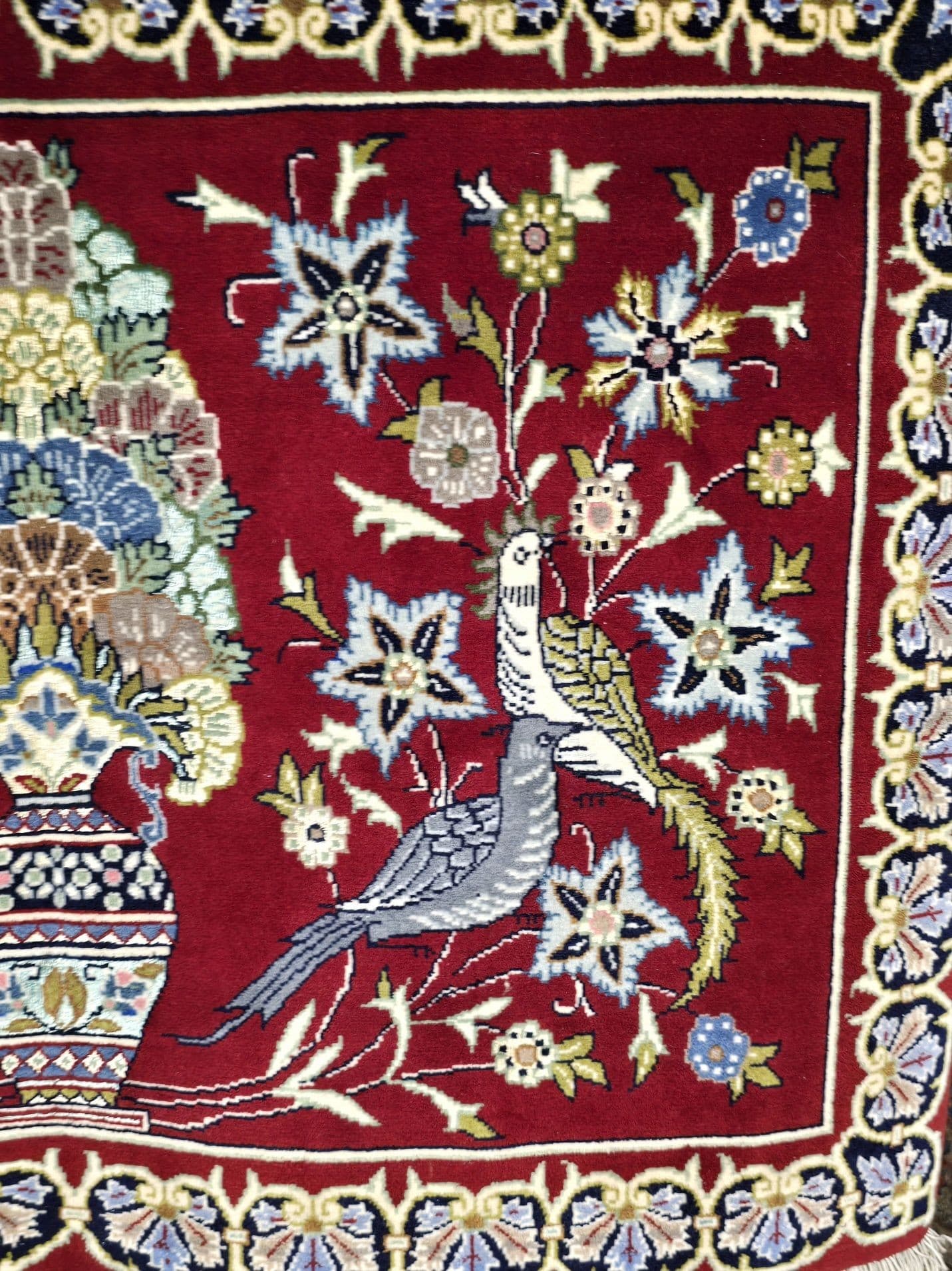 Dywan Qom Zil-os-Sultan, czerwony, wełna, Iran, początek XX w., 100x70 cm - 395444