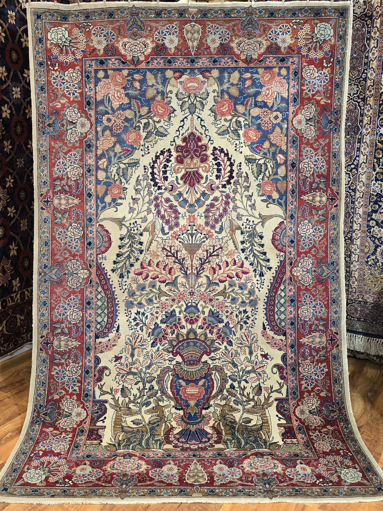 Dywan perski Isfahan, 135x210 cm, multikolor, wełna, Iran, XIX w. - 395465