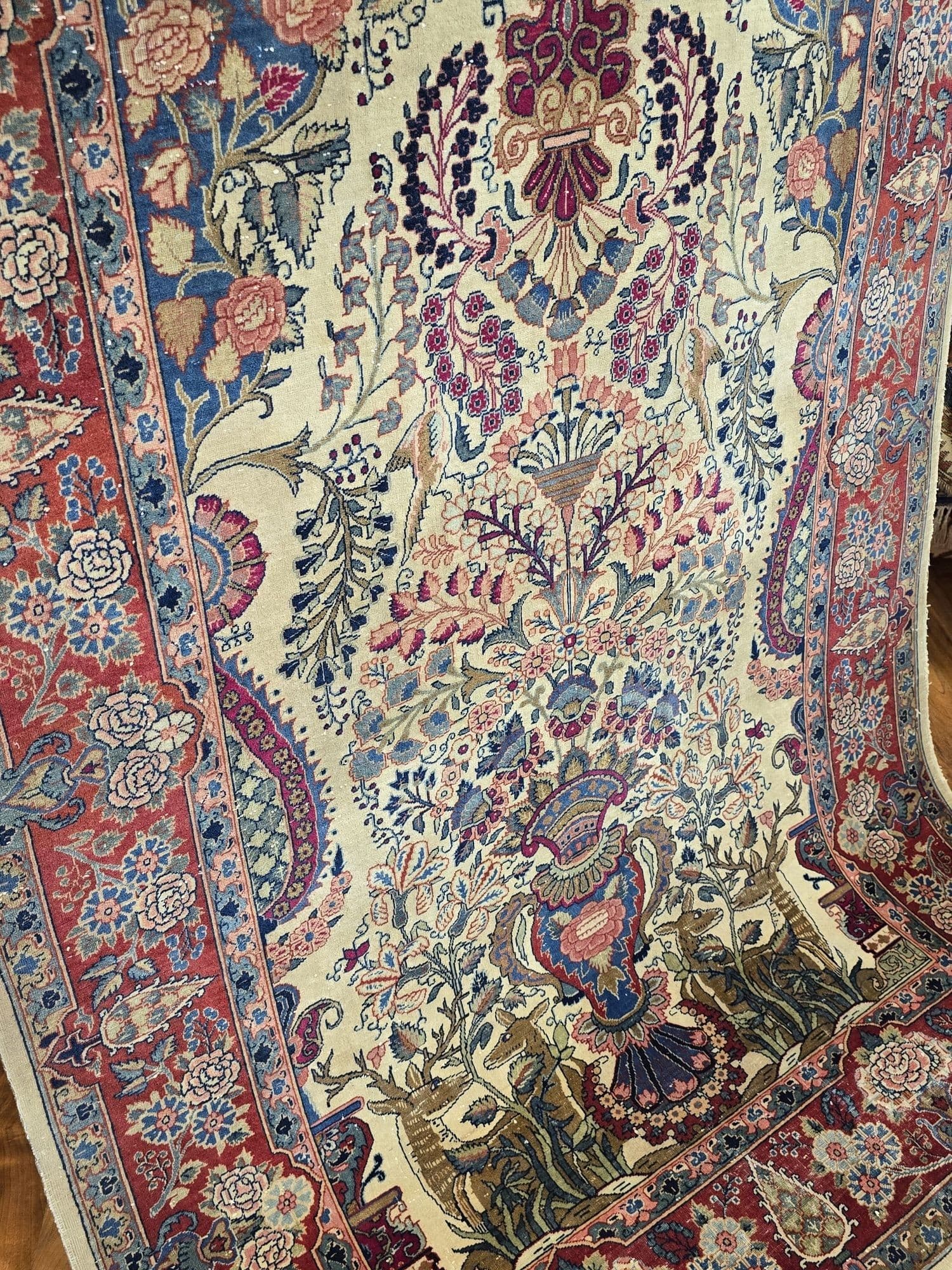 Dywan perski Isfahan, 135x210 cm, multikolor, wełna, Iran, XIX w. - 395460