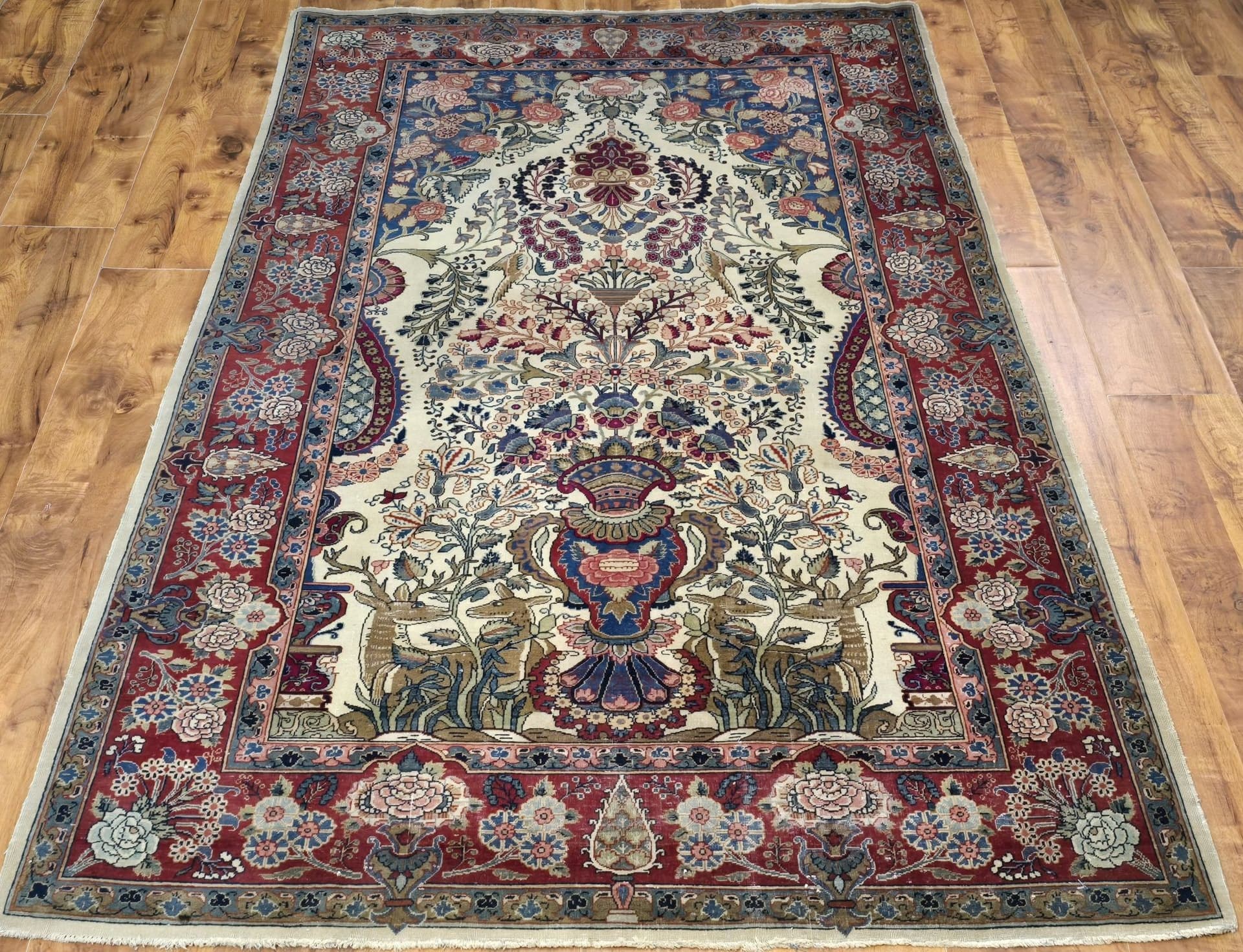 Dywan perski Isfahan, 135x210 cm, multikolor, wełna, Iran, XIX w. - 395463