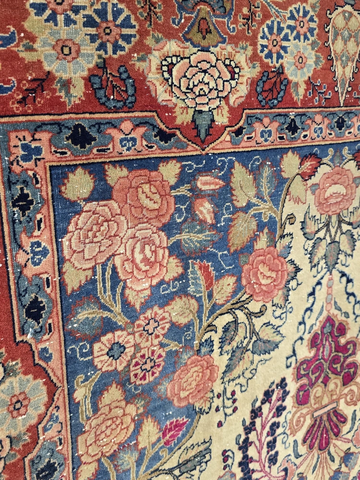 Dywan perski Isfahan, 135x210 cm, multikolor, wełna, Iran, XIX w. - 395462