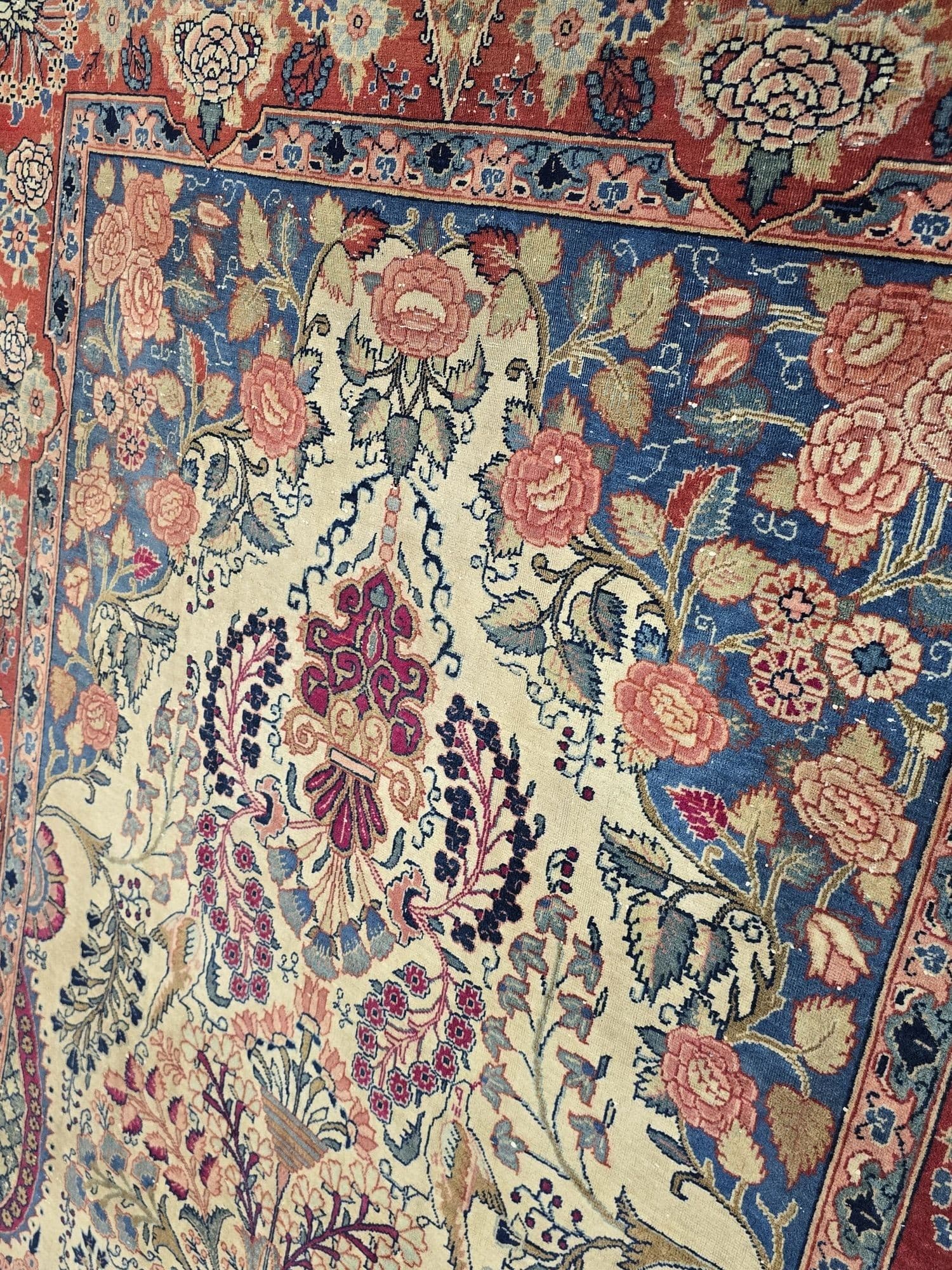 Dywan perski Isfahan, 135x210 cm, multikolor, wełna, Iran, XIX w. - 395459