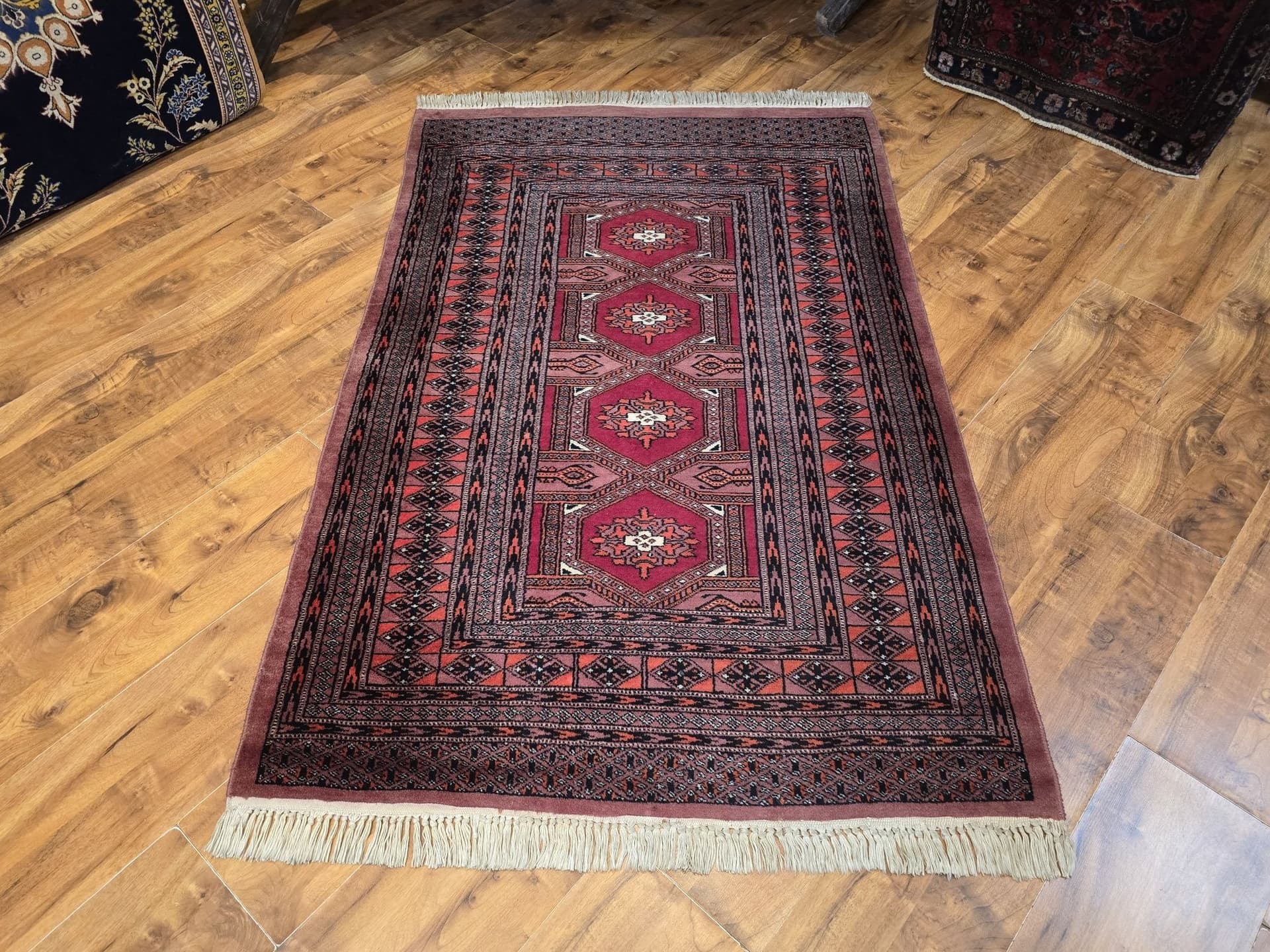 Rug Buchara, 100x155 cm, red, wool, Pakistan - 395470