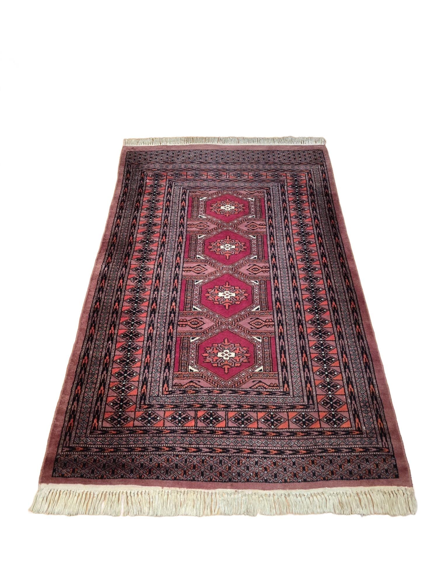 Rug Buchara, 100x155 cm, red, wool, Pakistan