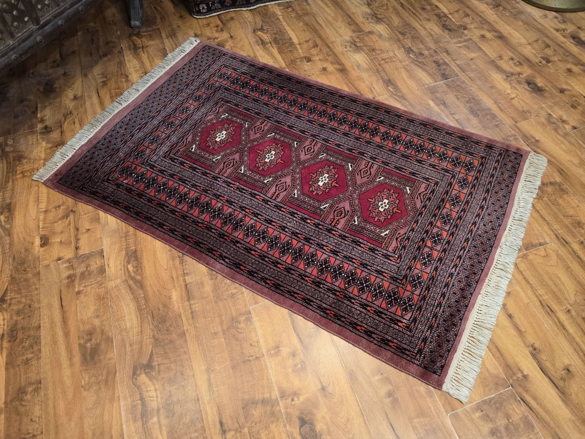 Rug Buchara, 100x155 cm, red, wool, Pakistan - 395471