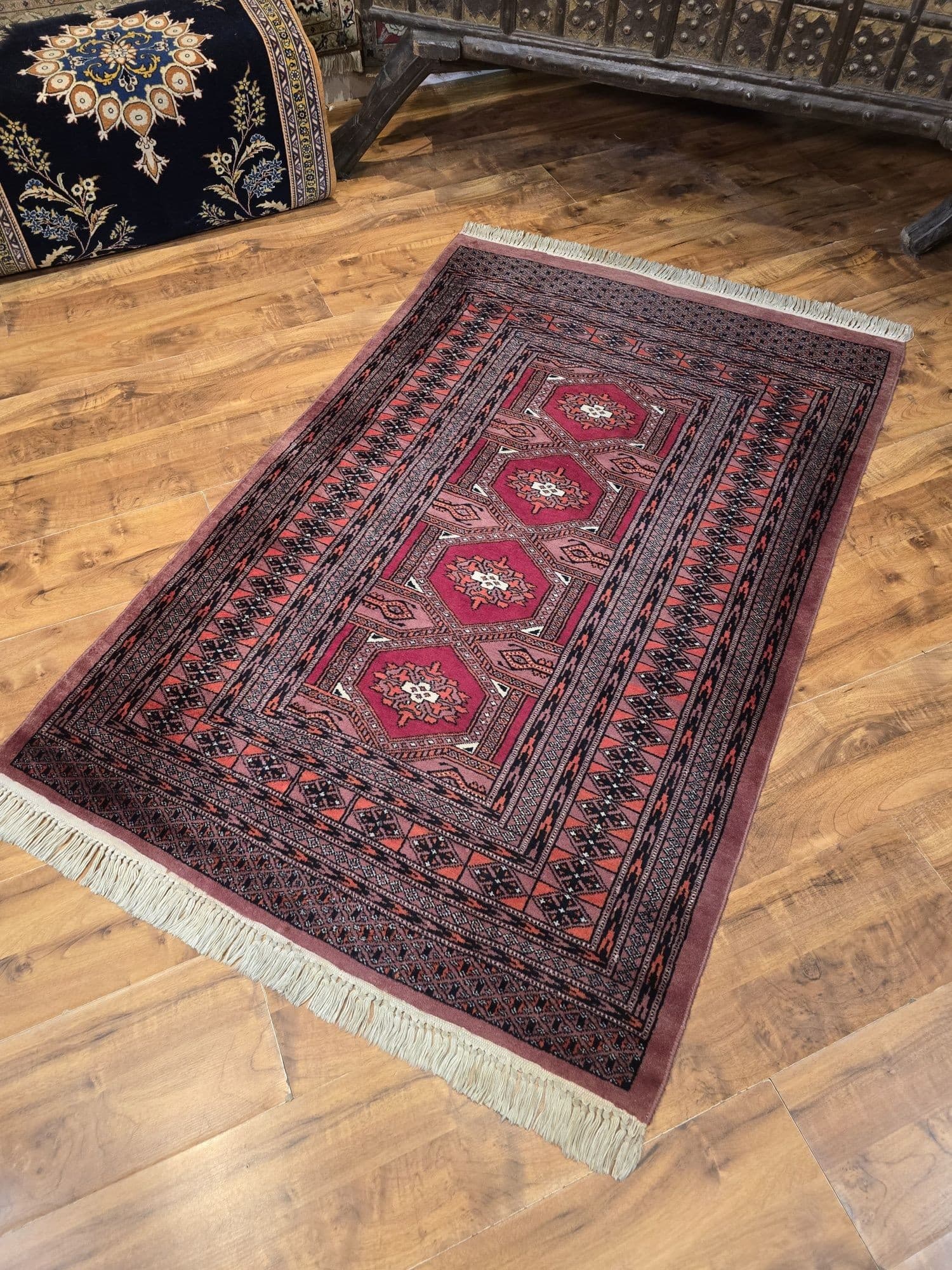 Rug Buchara, 100x155 cm, red, wool, Pakistan - 395467