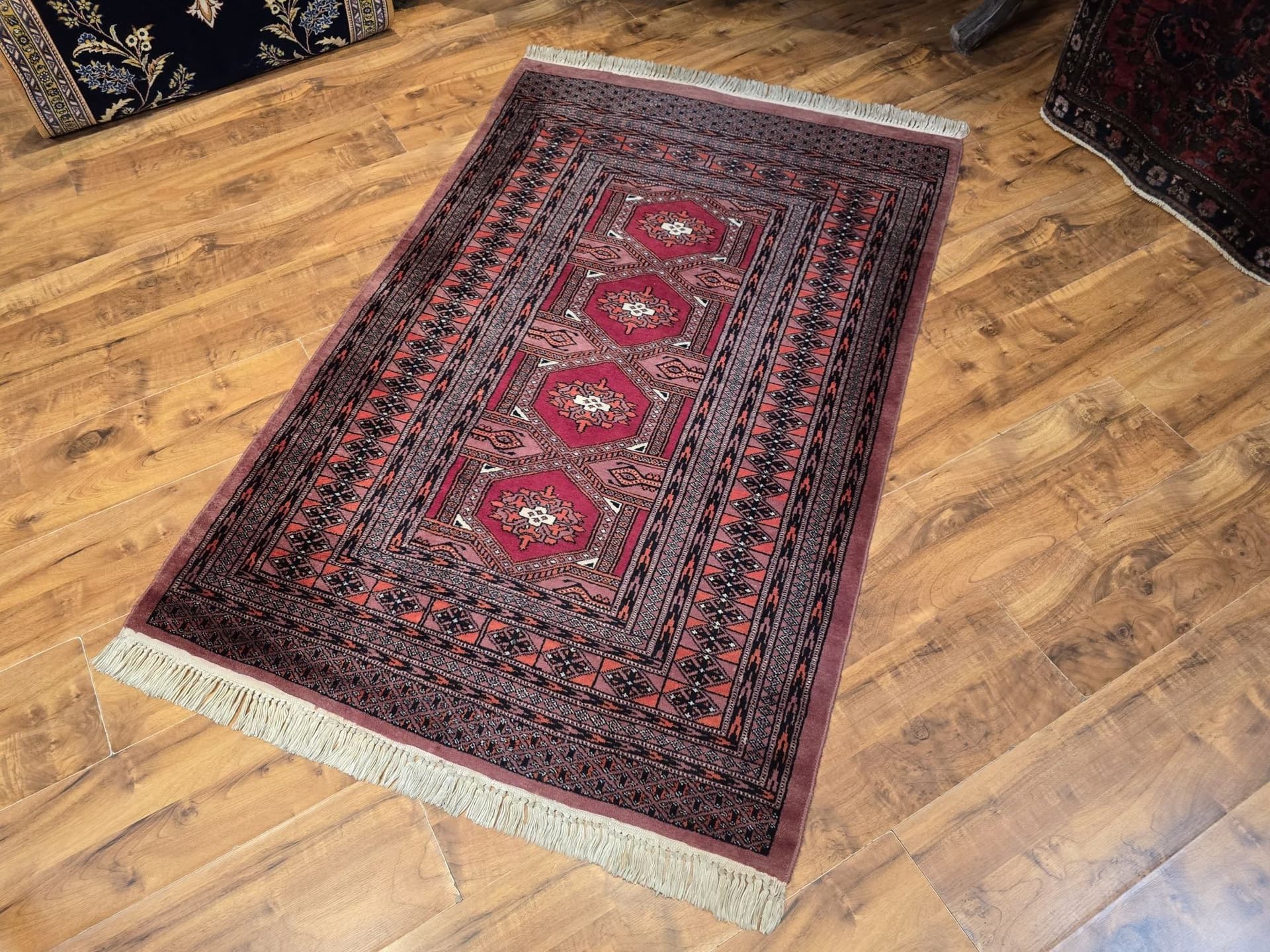 Rug Buchara, 100x155 cm, red, wool, Pakistan - 395469