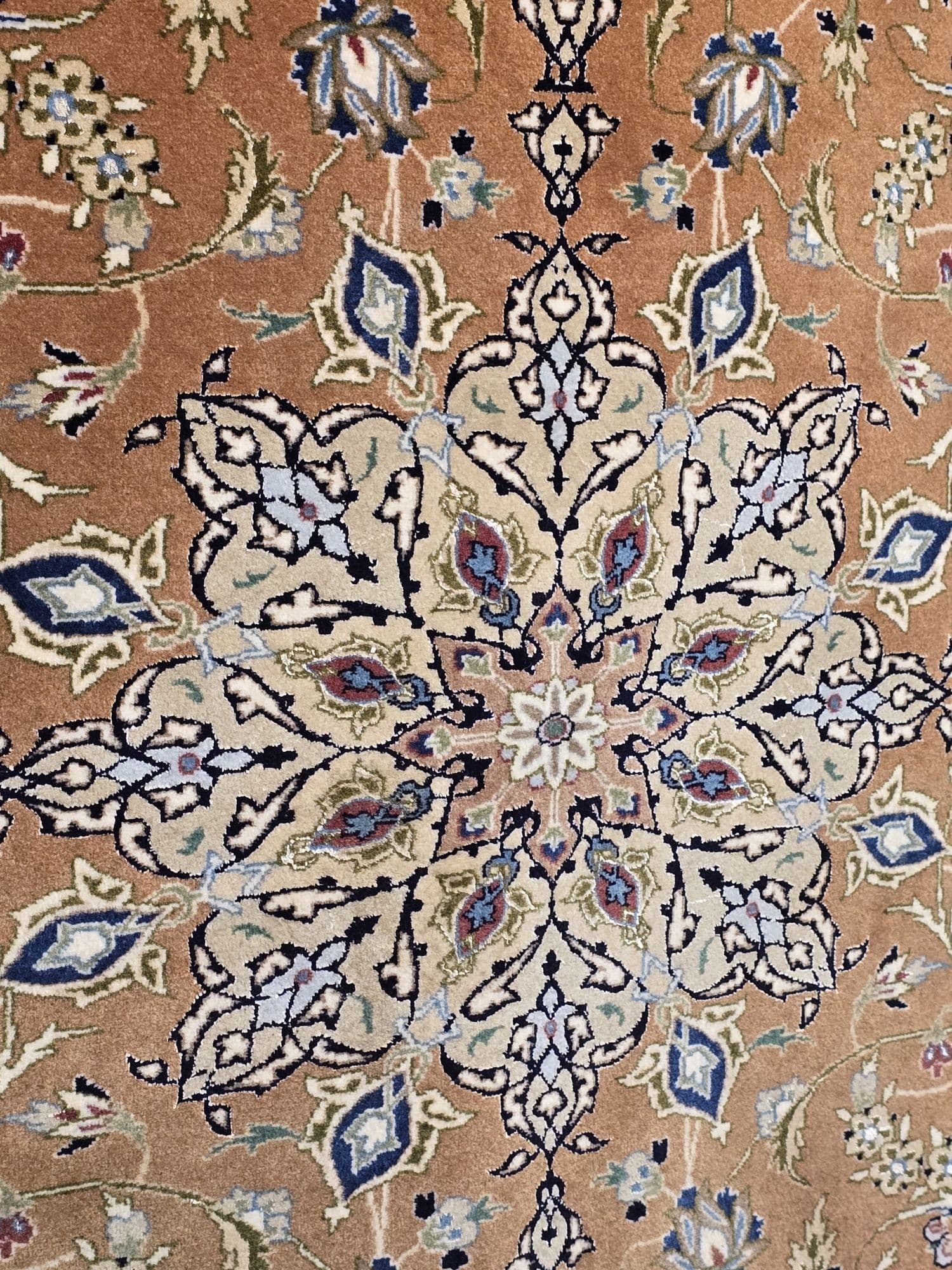 Dywan Tabriz Mahi 155x200 cm, brązowy, wełna jedwab, Iran - 395487