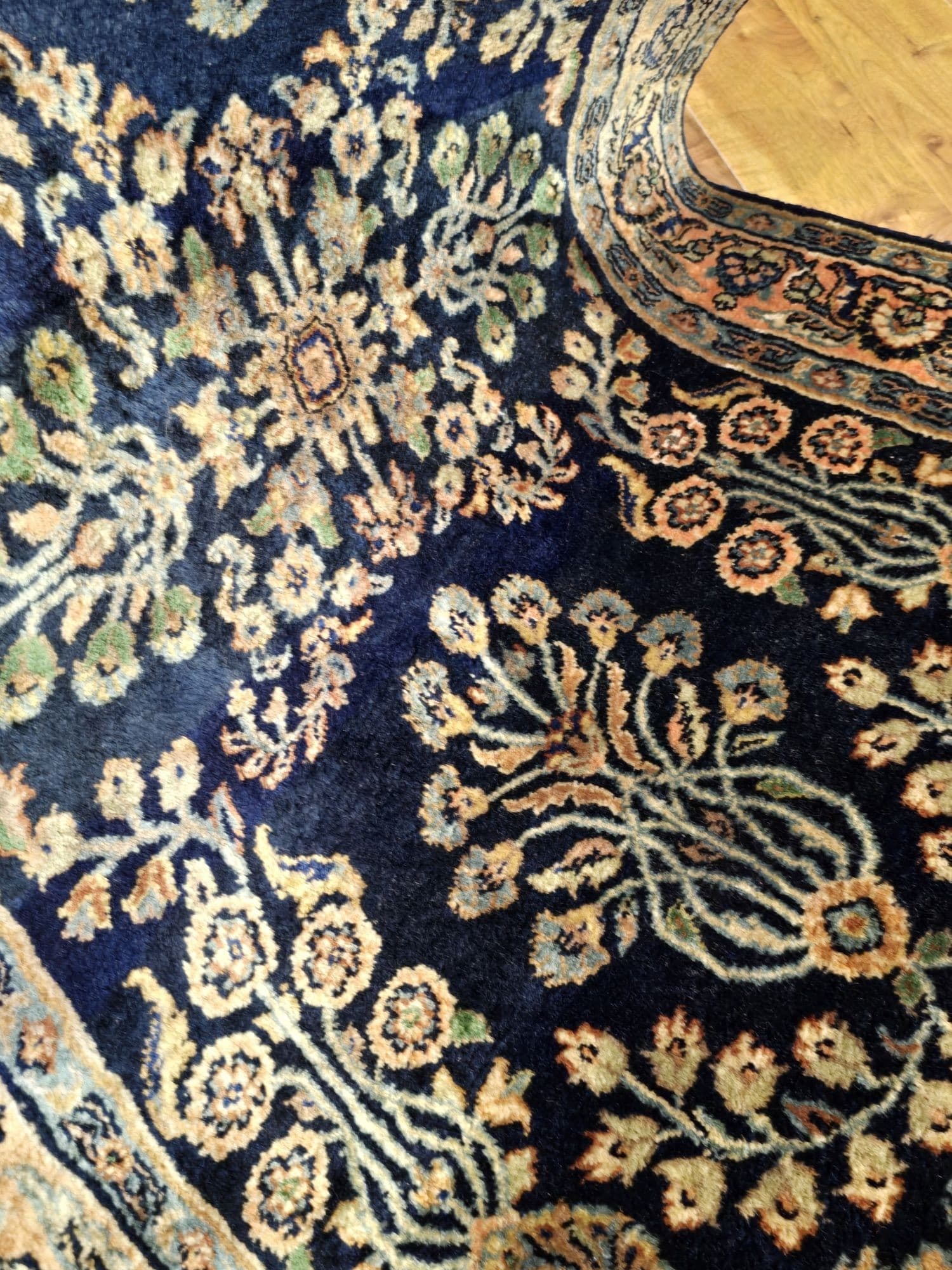 Chodnik Sarough Sultanabad 80x265 cm, niebieski, wełna, Iran, lata 30. - 395507