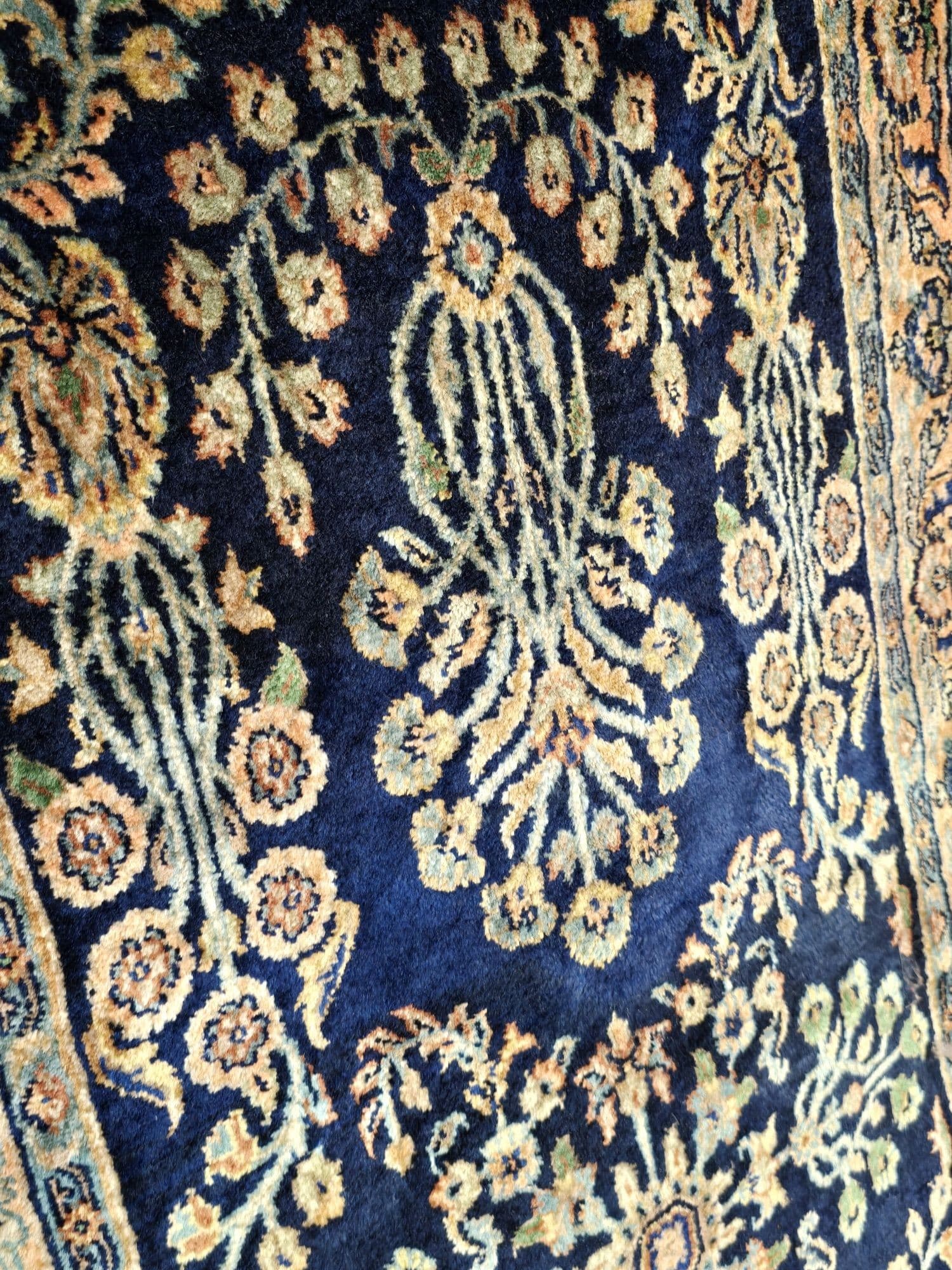 Chodnik Sarough Sultanabad 80x265 cm, niebieski, wełna, Iran, lata 30. - 395504