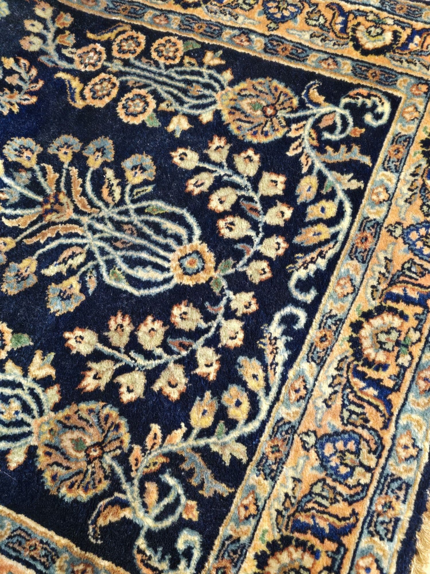 Chodnik Sarough Sultanabad 80x265 cm, niebieski, wełna, Iran, lata 30. - 395508