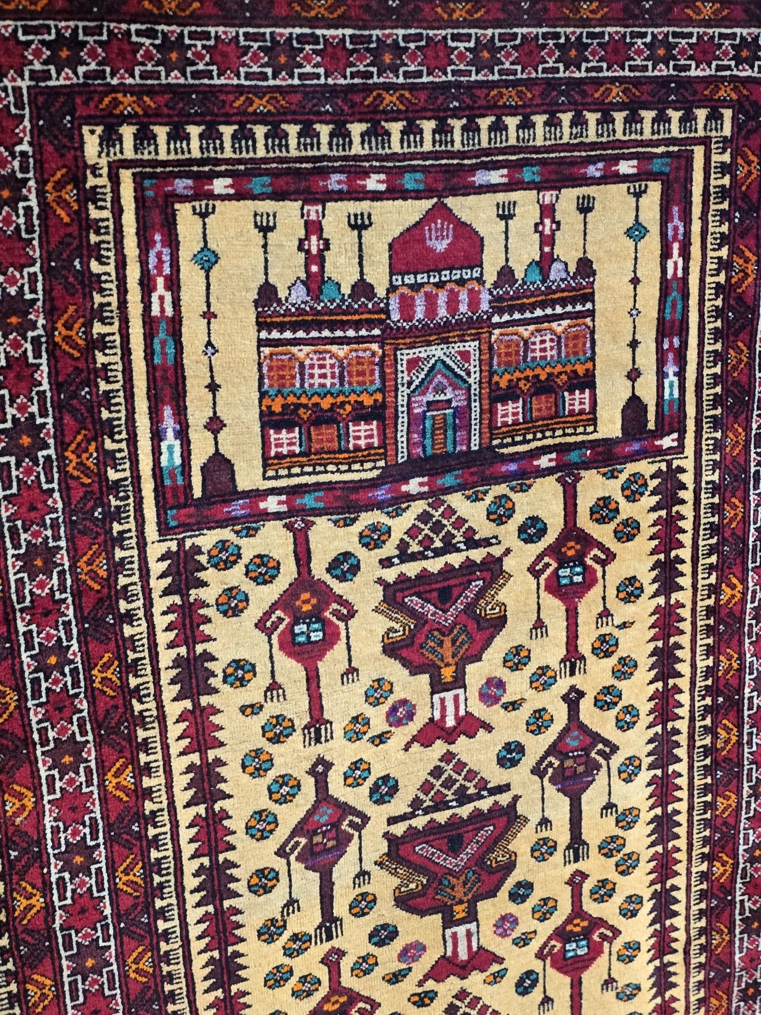 Rug Beluch, 180x93 cm, golden, wool, Iran/Afghanistan, 1990s. - 395521
