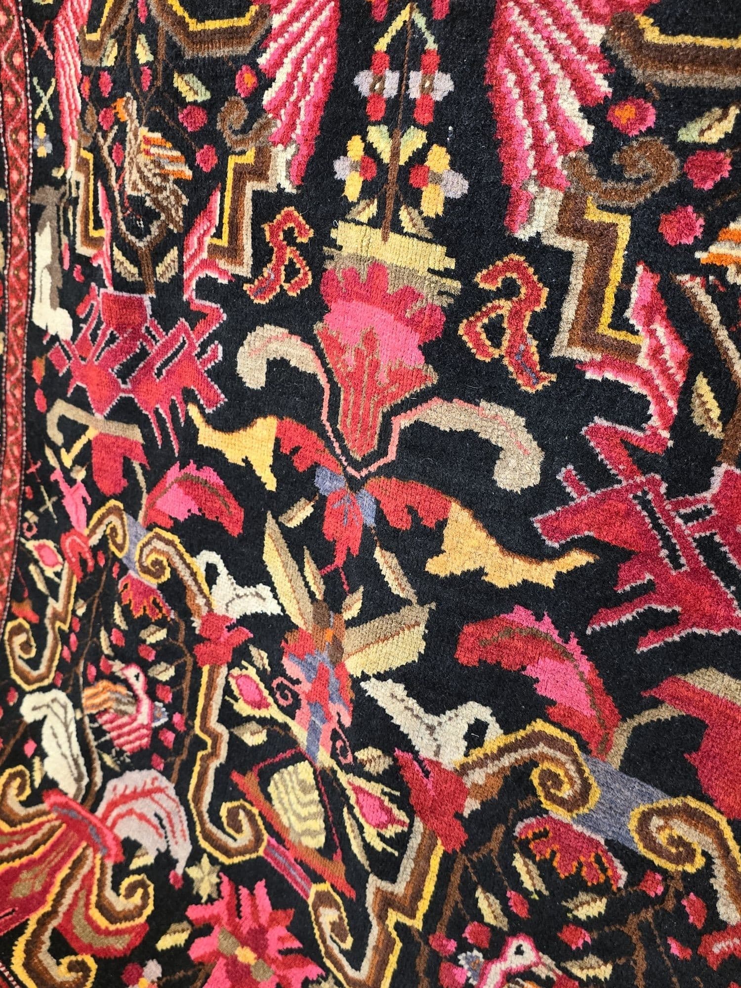 Rug Karabagh Art Deco 207x150 cm, black, wool, Caucasus, 1930s. - 395579