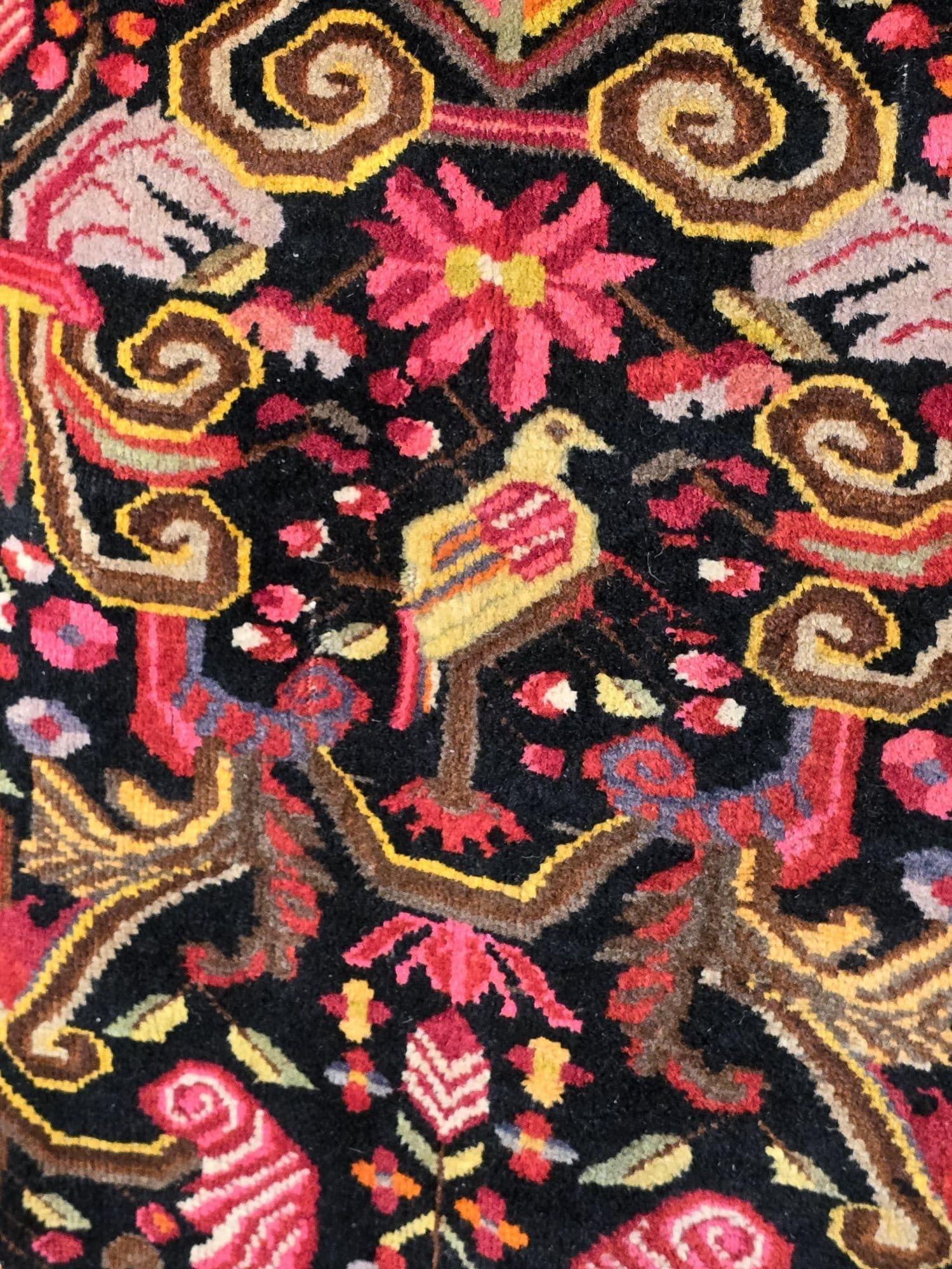 Rug Karabagh Art Deco 207x150 cm, black, wool, Caucasus, 1930s. - 395580