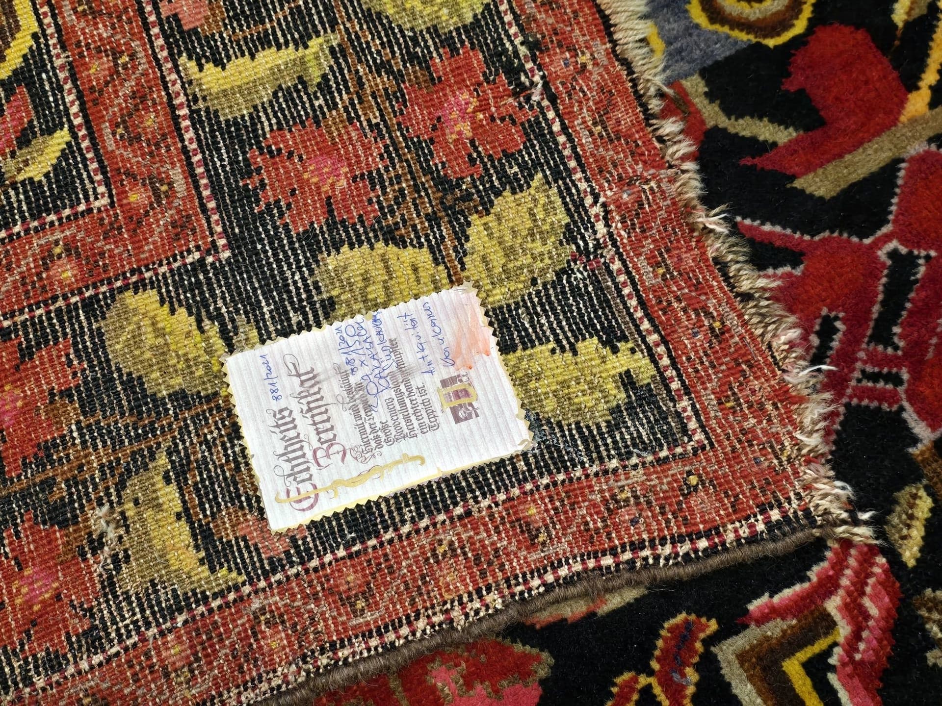 Rug Karabagh Art Deco 207x150 cm, black, wool, Caucasus, 1930s. - 395577