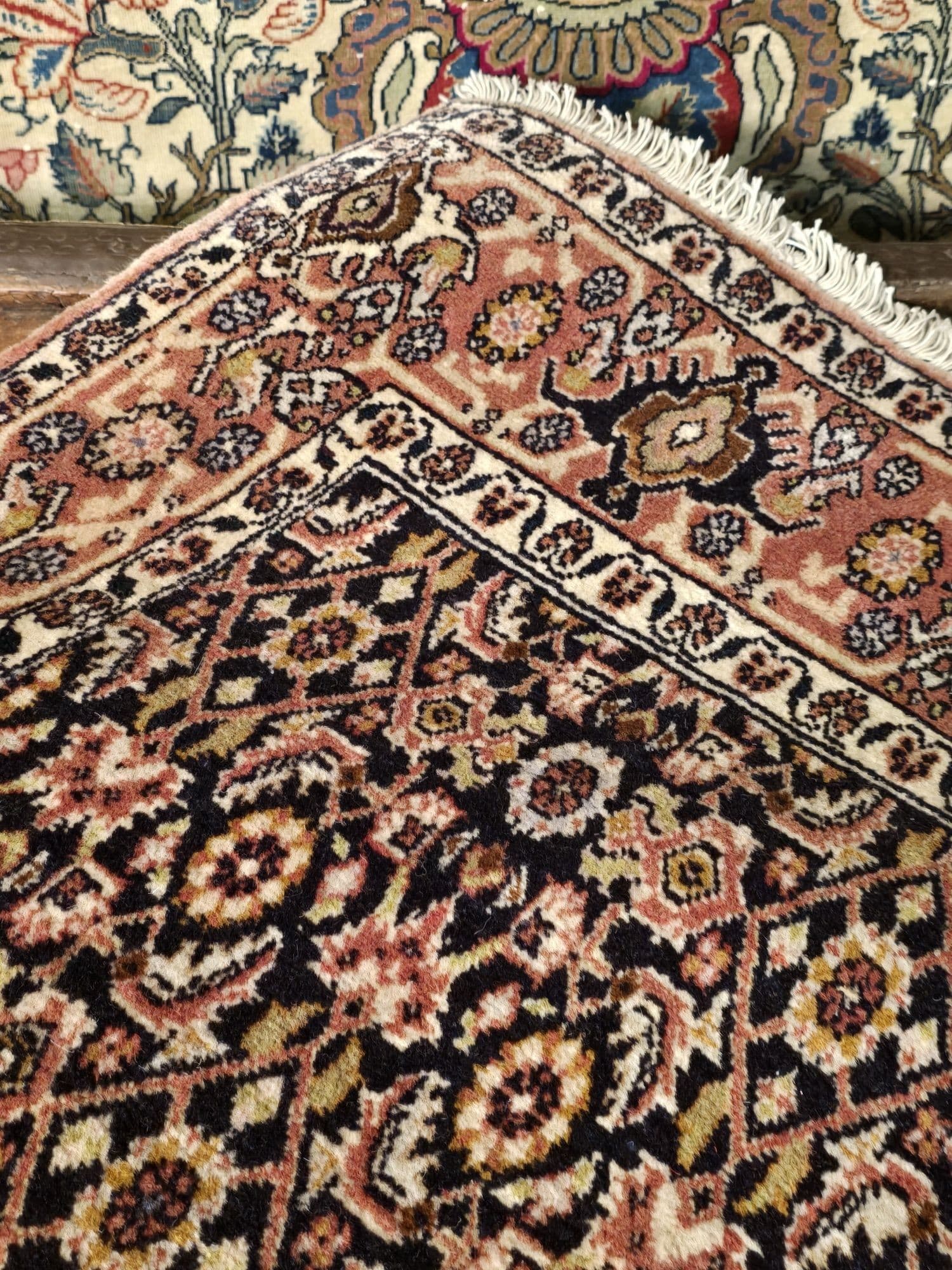 Dywan Bidjar Herati 83x146 cm, niebieski czerwony różowy złoty biały brązowy, wełna, Iran, początek XX w. - 395640