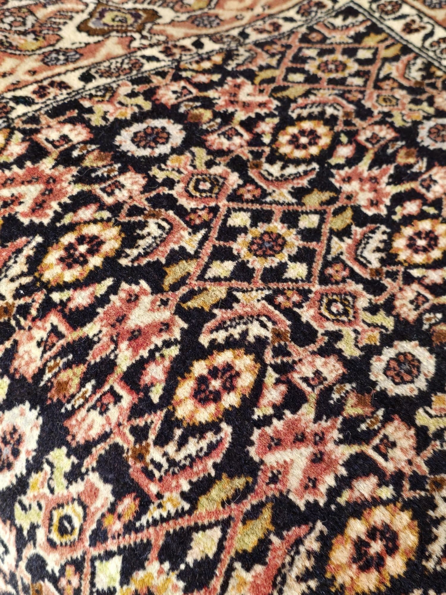 Dywan Bidjar Herati 83x146 cm, niebieski czerwony różowy złoty biały brązowy, wełna, Iran, początek XX w. - 395641