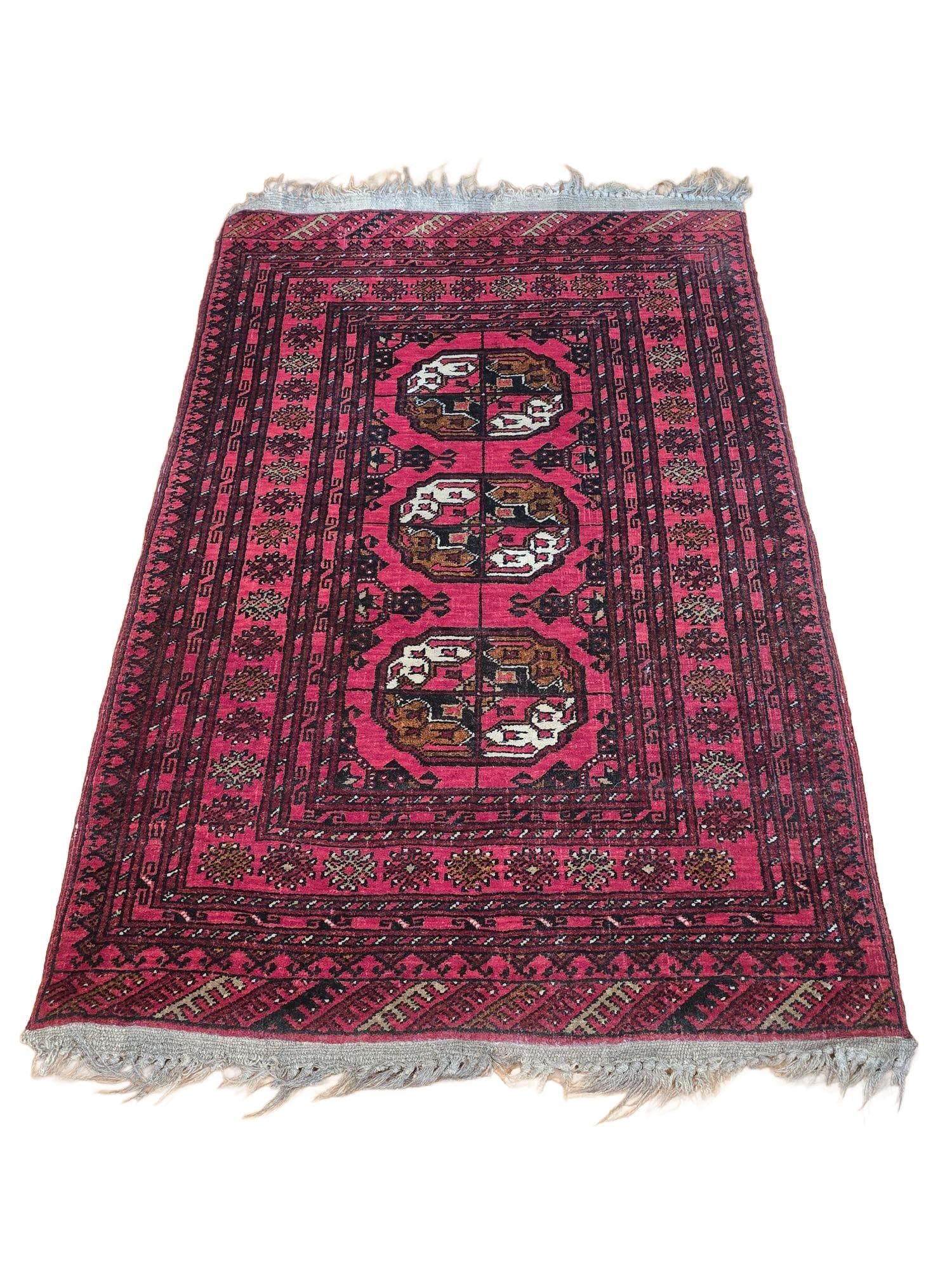 Medallion rug, red, wool, Afghanistan, 1970s, 80x125 cm