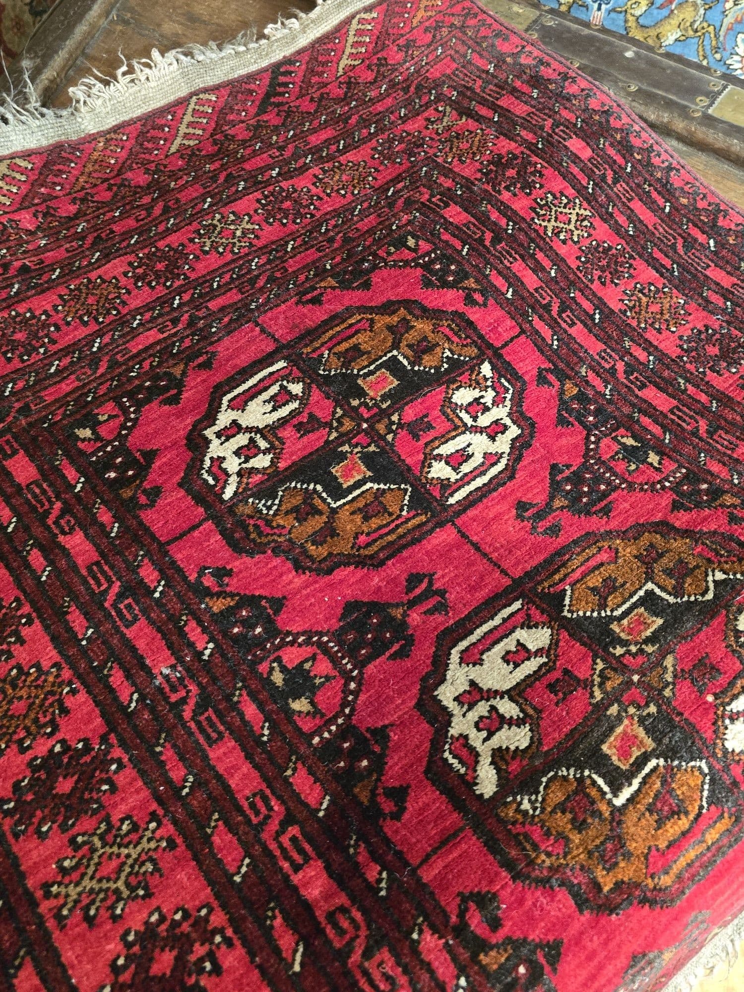 Medallion rug, red, wool, Afghanistan, 1970s, 80x125 cm - 395678