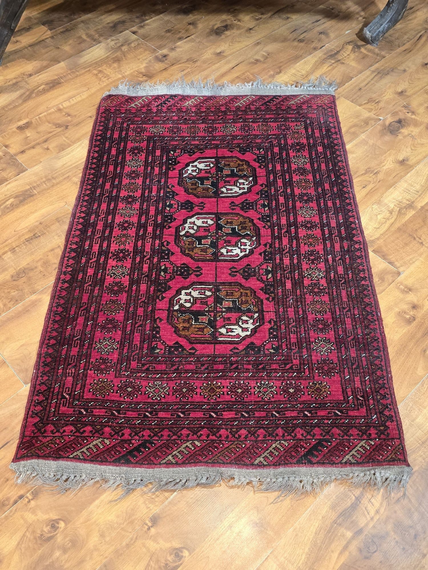 Medallion rug, red, wool, Afghanistan, 1970s, 80x125 cm - 395681