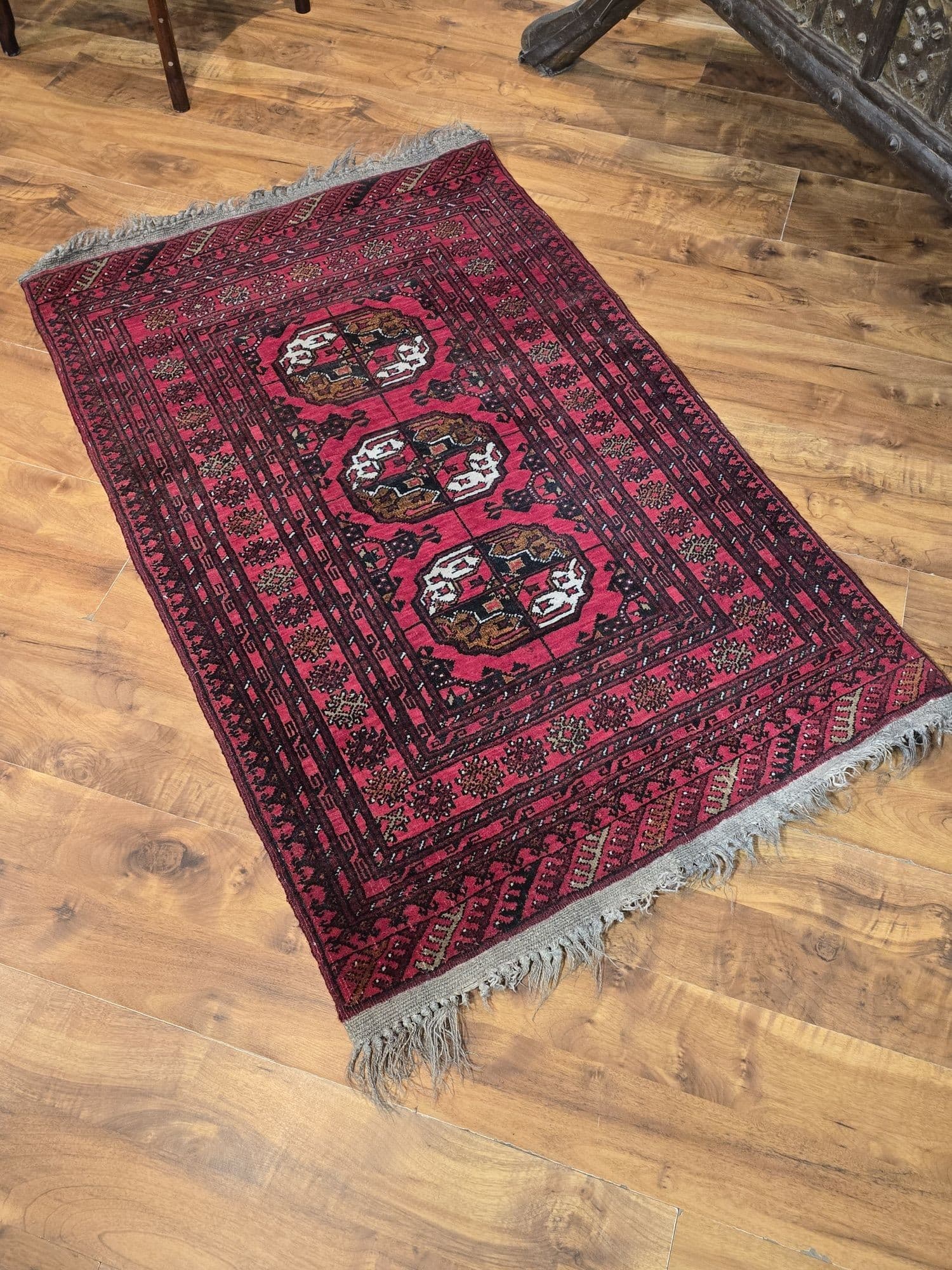 Medallion rug, red, wool, Afghanistan, 1970s, 80x125 cm - 395676