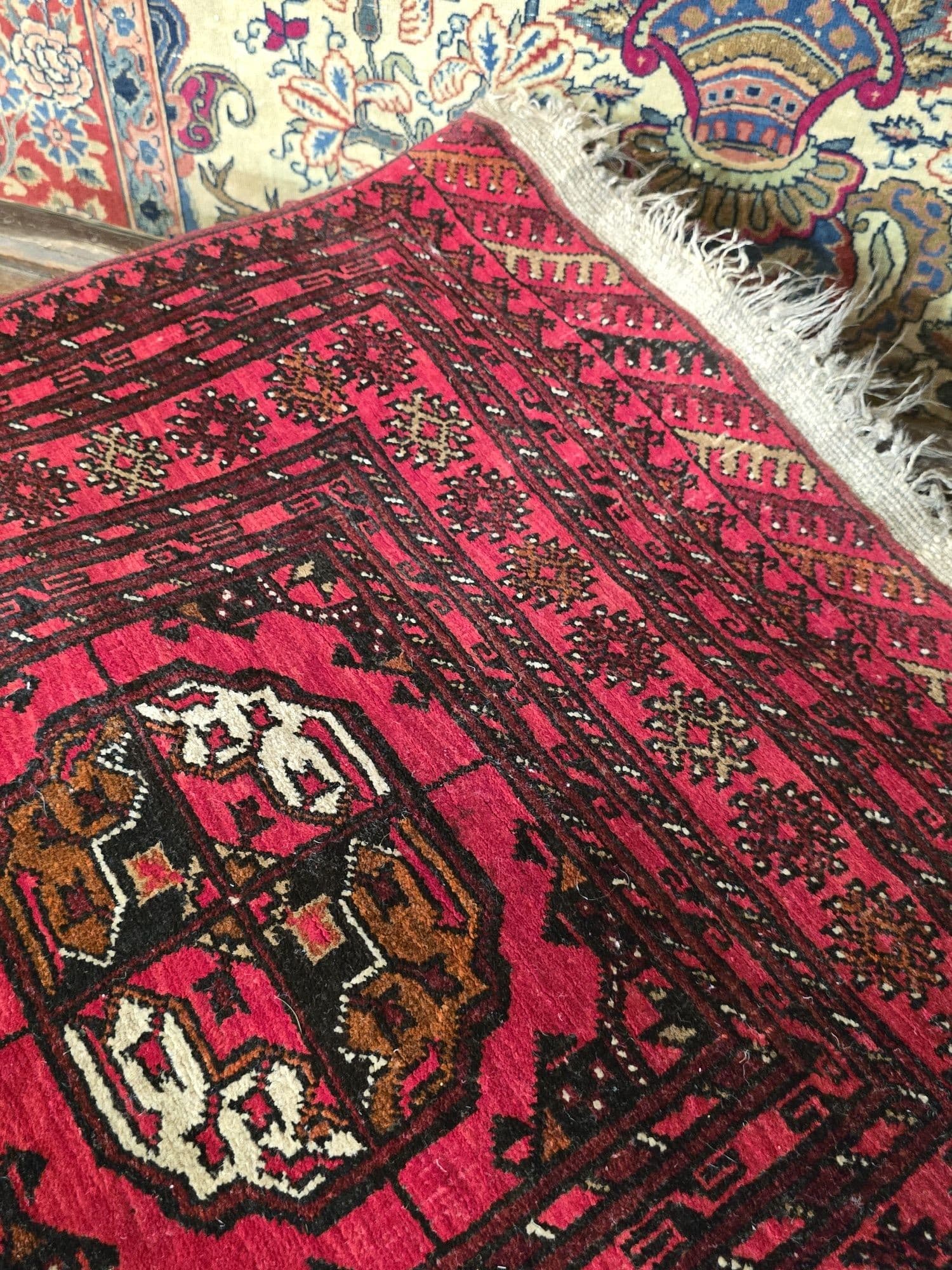 Medallion rug, red, wool, Afghanistan, 1970s, 80x125 cm - 395680