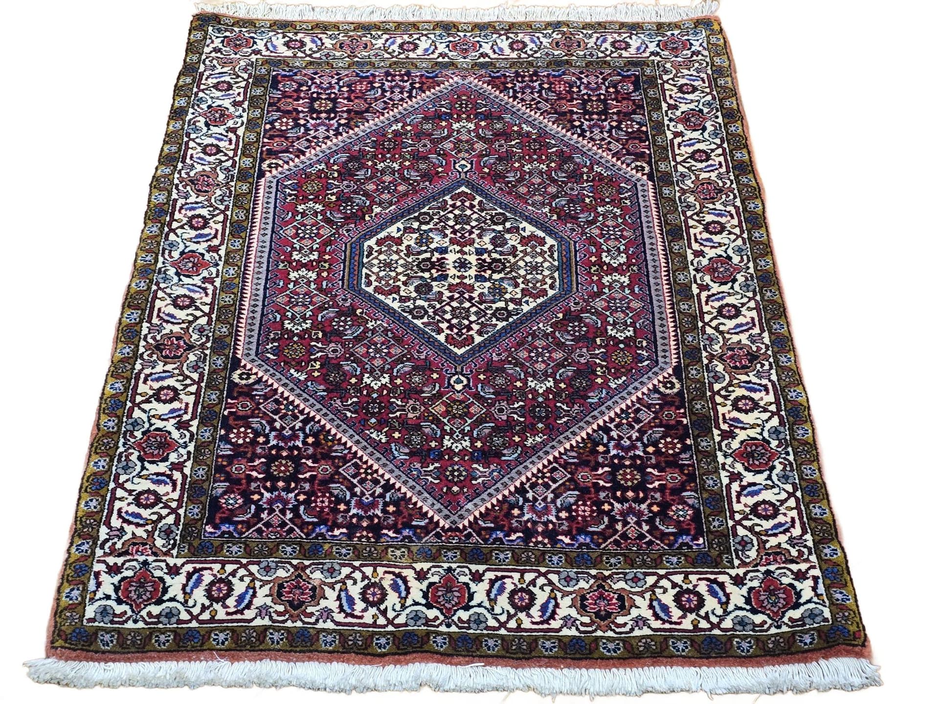 Dywan Bidjar, 126x82 cm, czerwony niebieski, wełna, Iran
