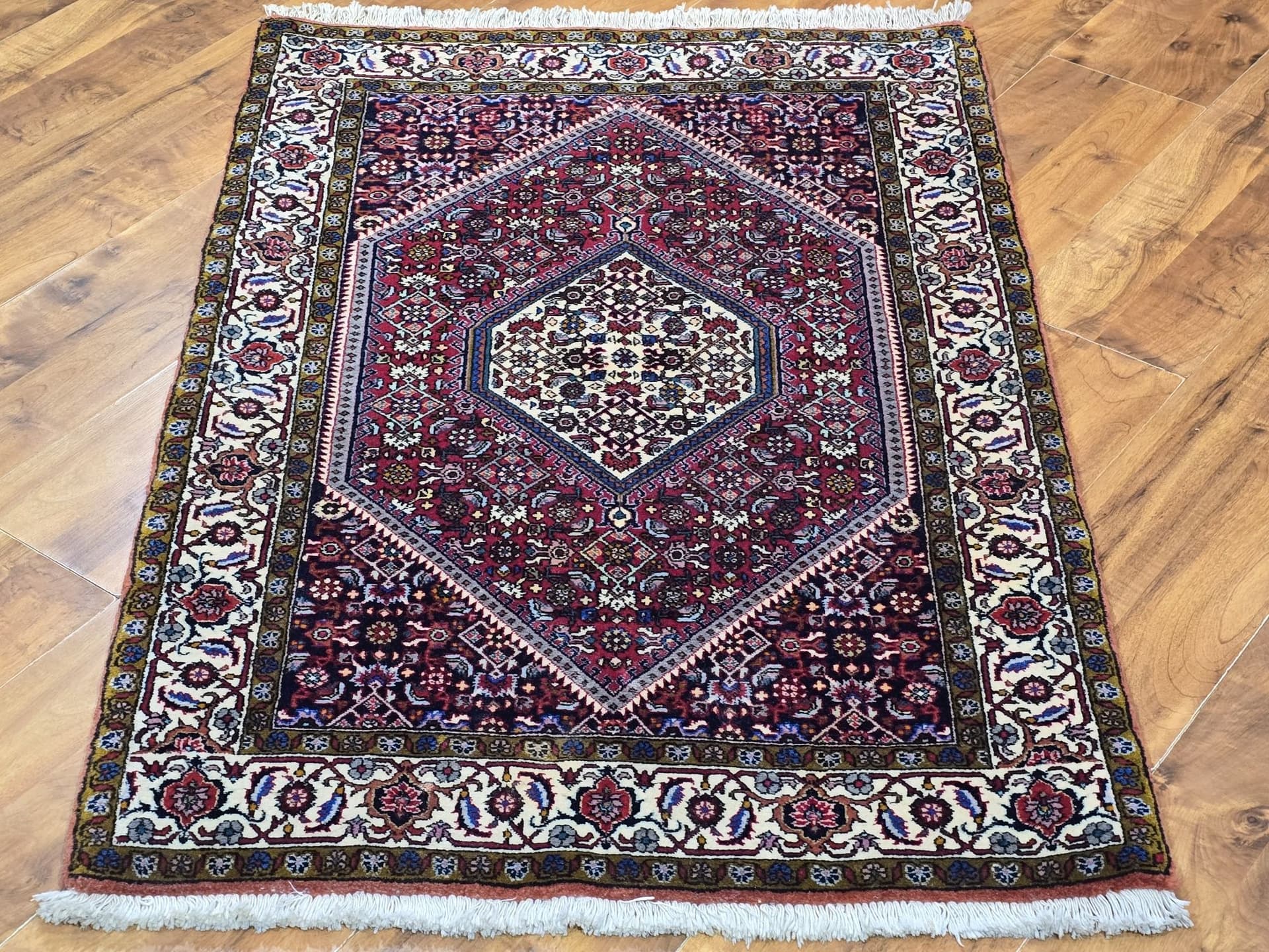 Dywan Bidjar, 126x82 cm, czerwony niebieski, wełna, Iran - 395717