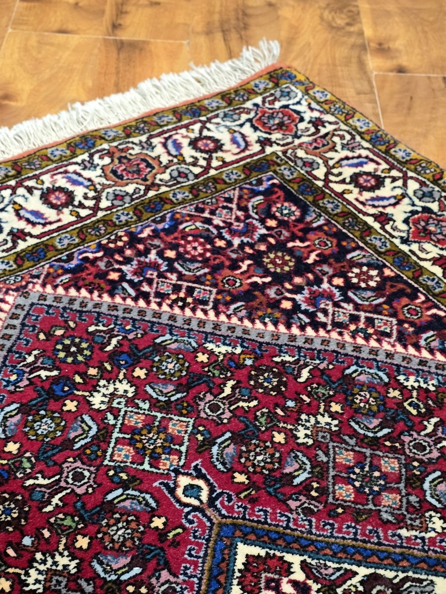 Dywan Bidjar, 126x82 cm, czerwony niebieski, wełna, Iran - 395713