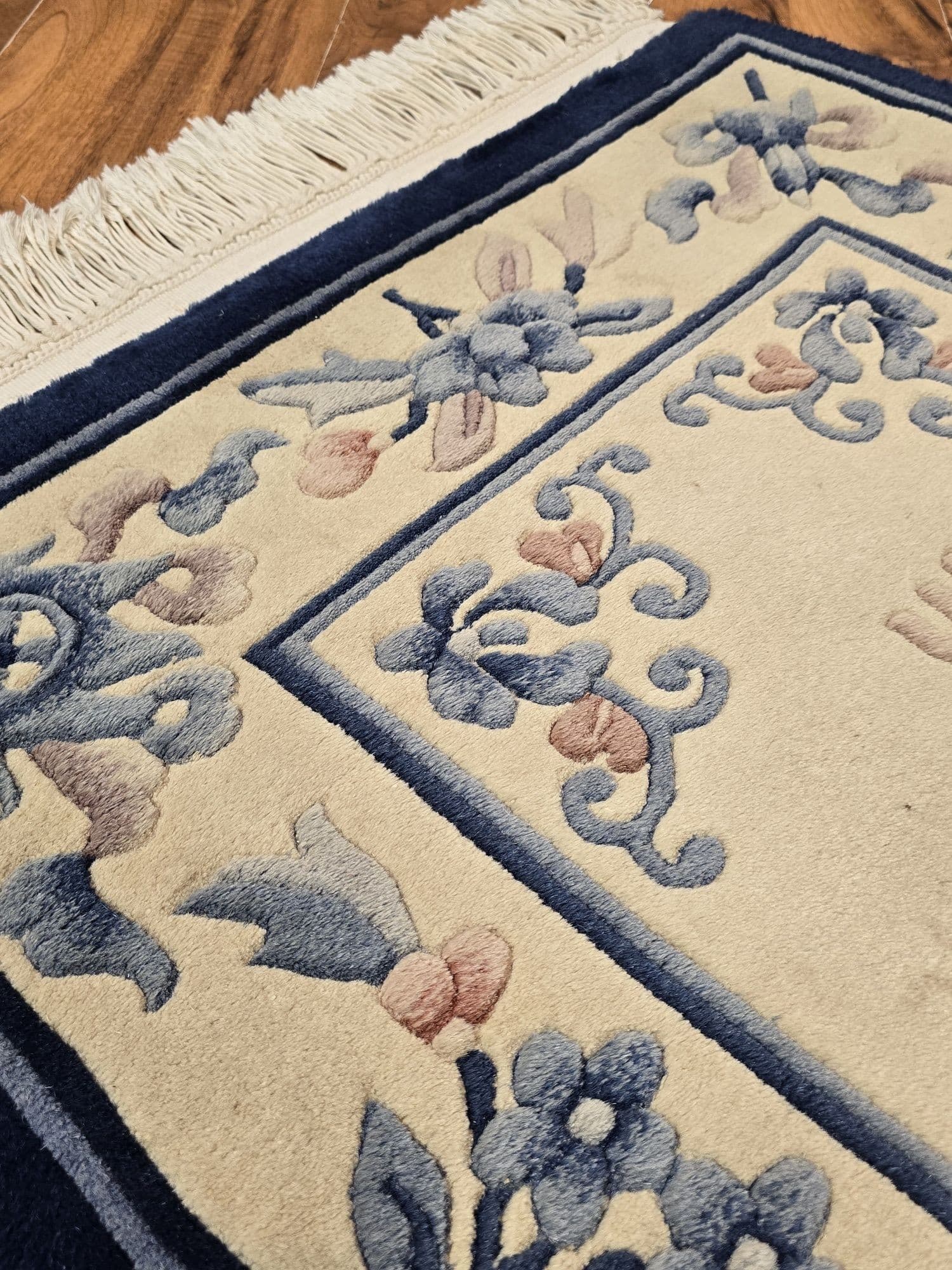 Chinese rug, 70x140 cm, beige, wool, China, early 20th century - 395731