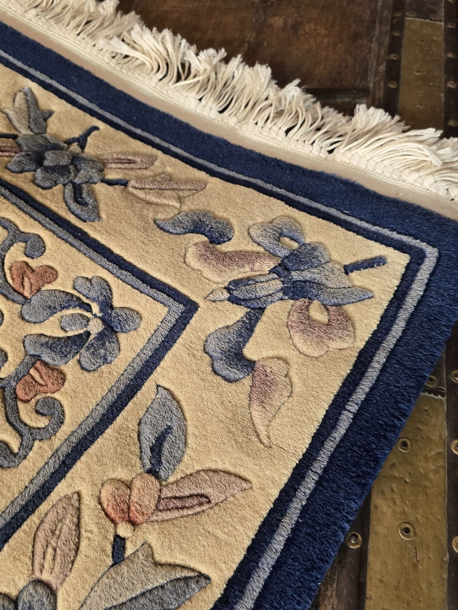 Chinese rug, 70x140 cm, beige, wool, China, early 20th century - 395733