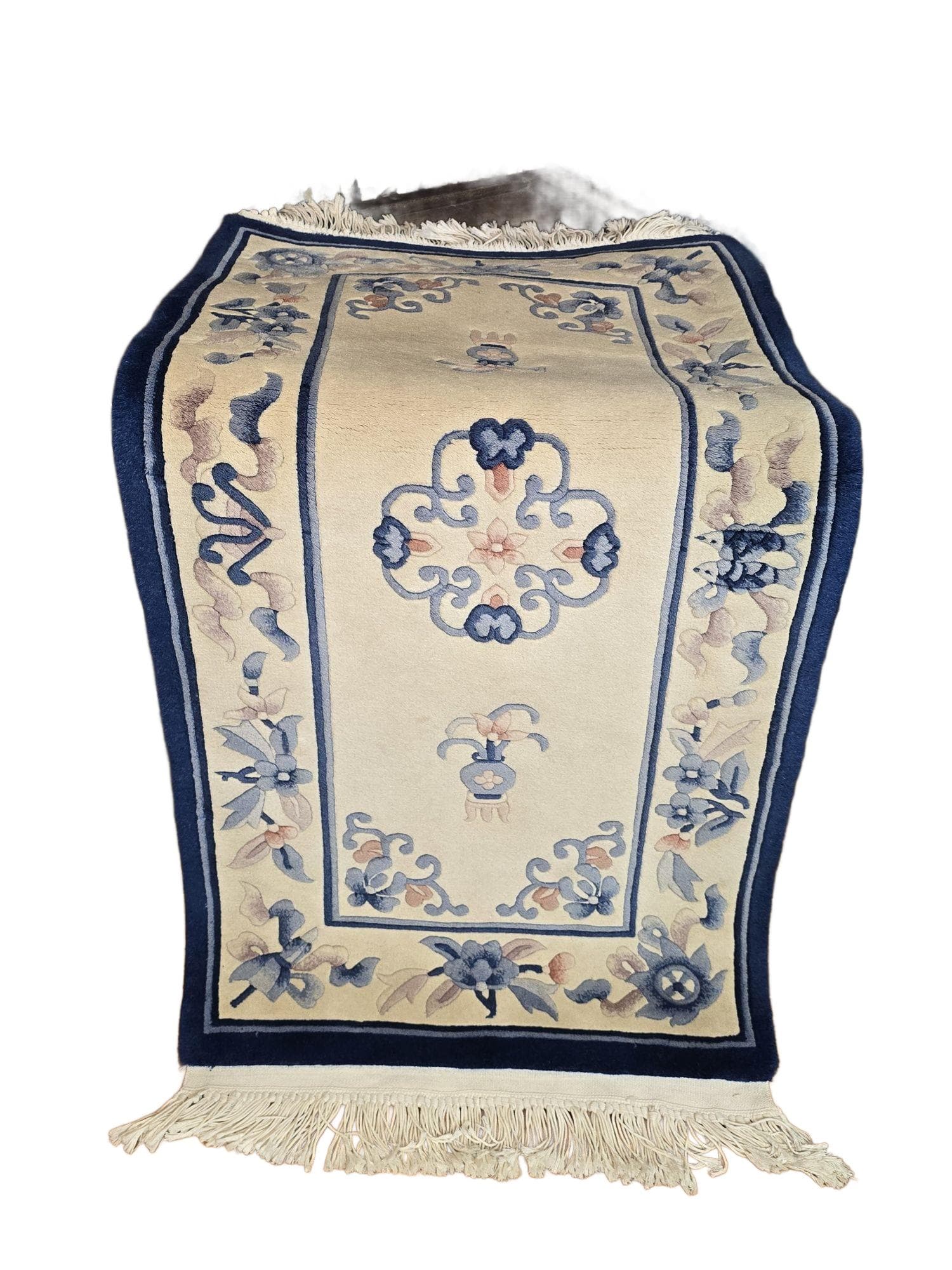 Chinese rug, 70x140 cm, beige, wool, China, early 20th century