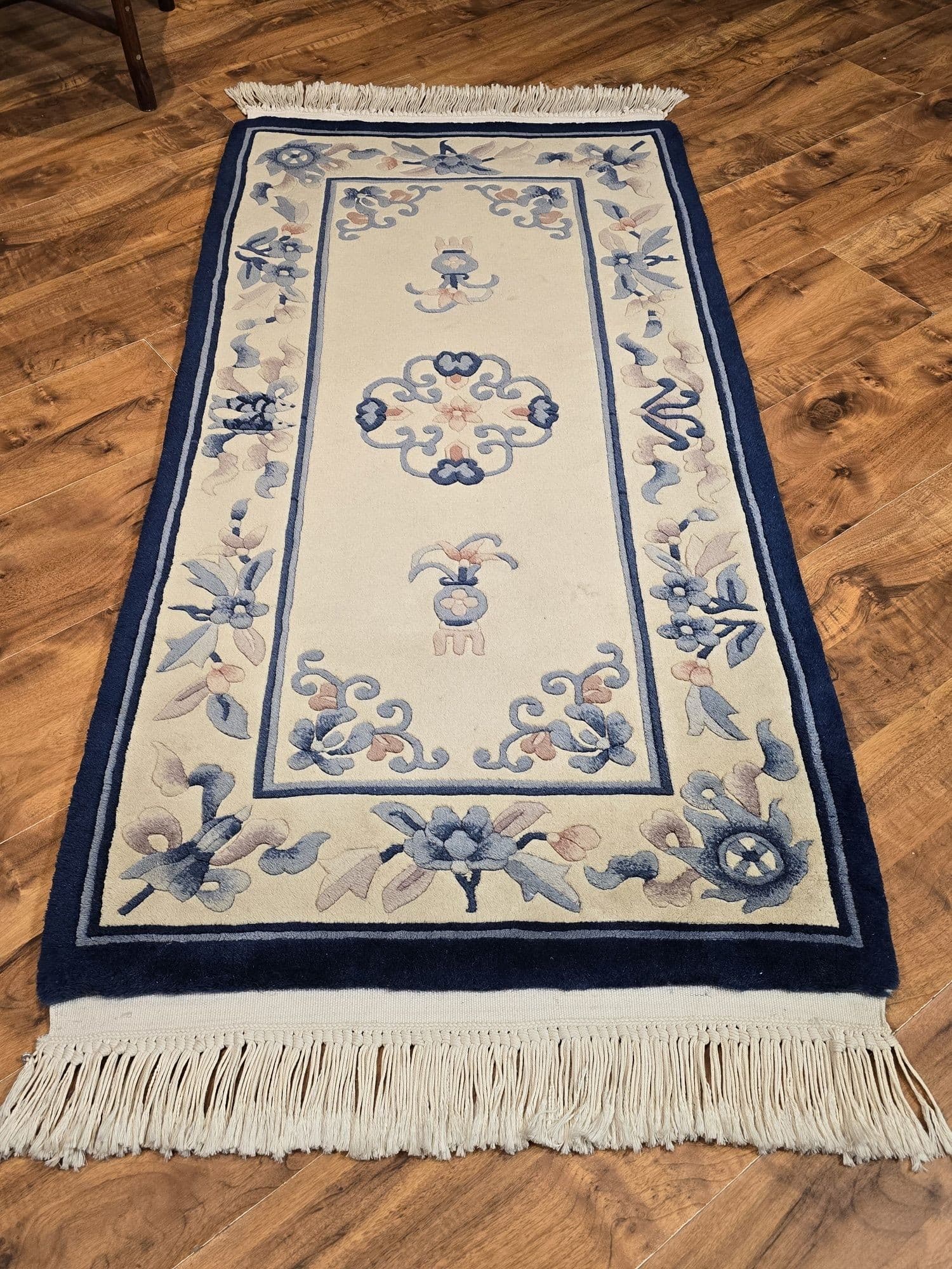 Chinese rug, 70x140 cm, beige, wool, China, early 20th century - 395728