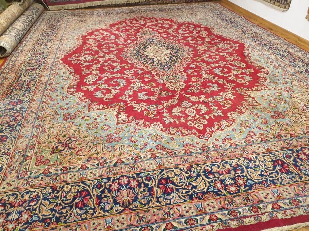 Dywan Kerman 315x410 cm, czerwony, wełna, Iran, lata 50. - 395756