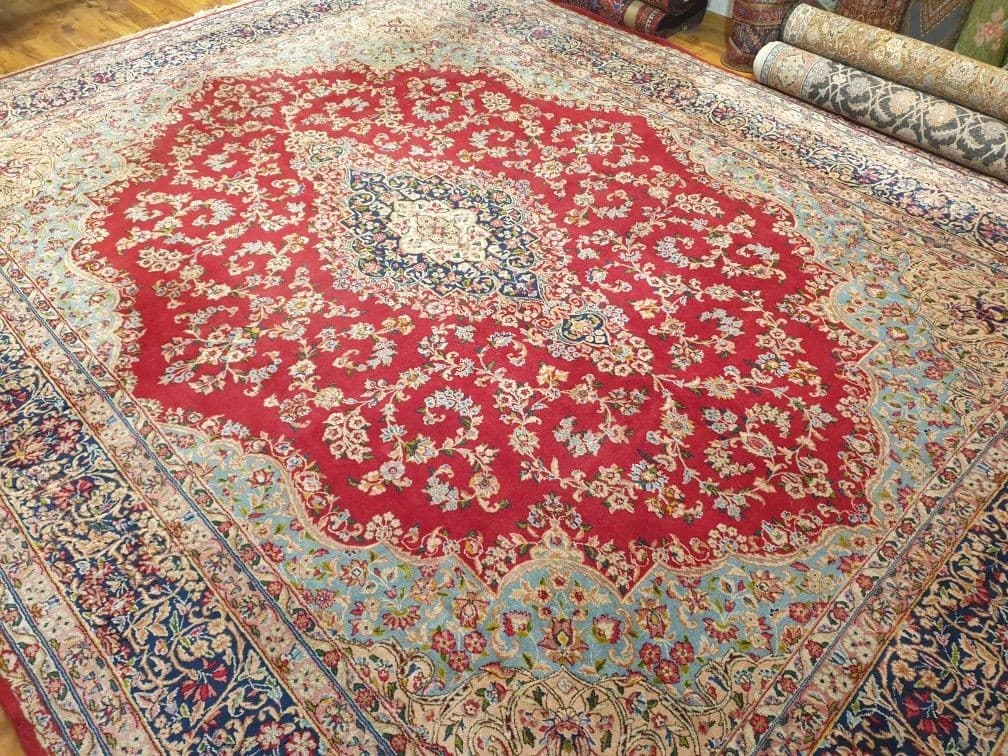 Dywan Kerman 315x410 cm, czerwony, wełna, Iran, lata 50. - 395754