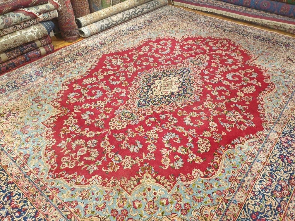 Dywan Kerman 315x410 cm, czerwony, wełna, Iran, lata 50. - 395760
