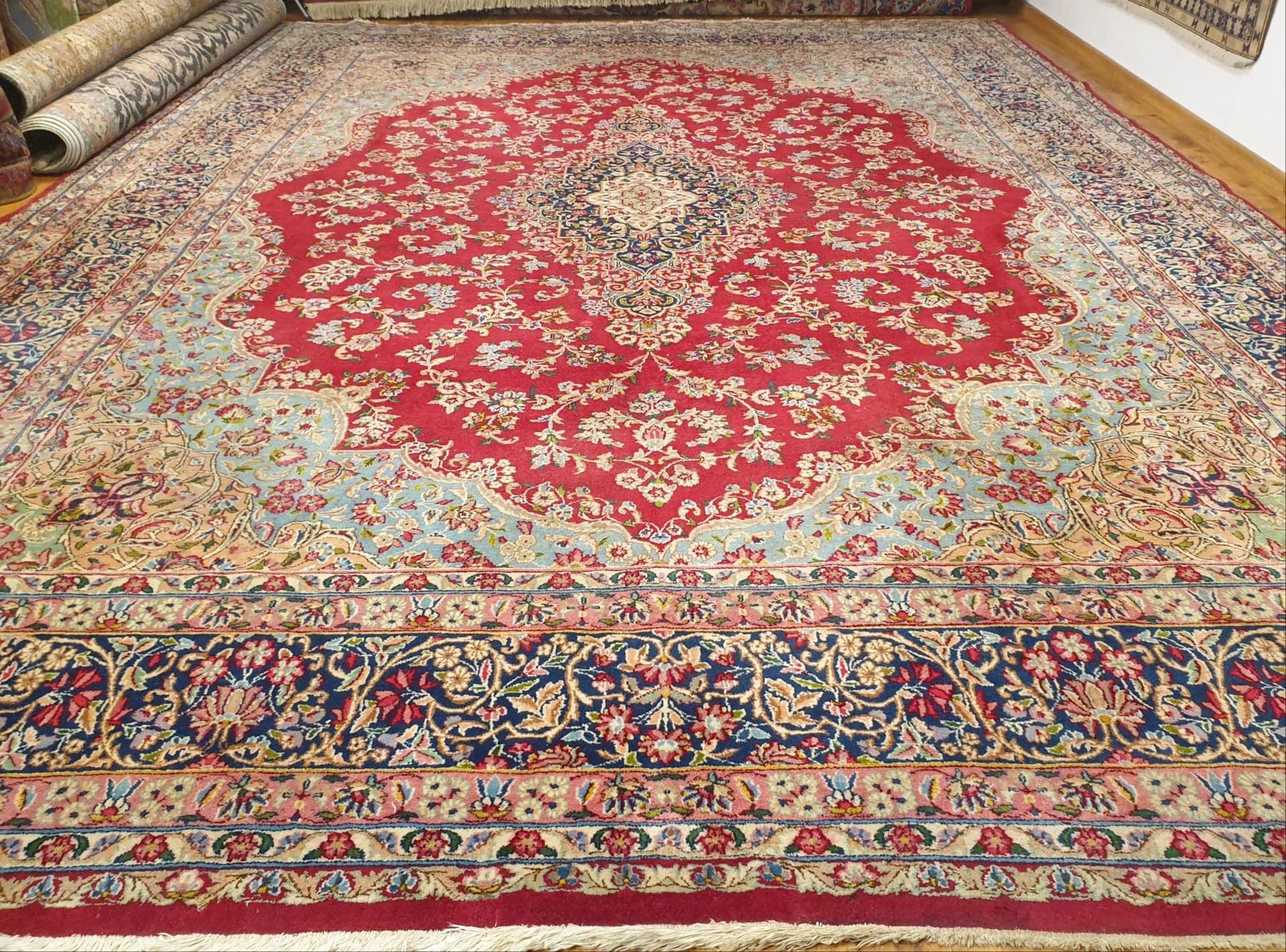 Dywan Kerman 315x410 cm, czerwony, wełna, Iran, lata 50. - 395761