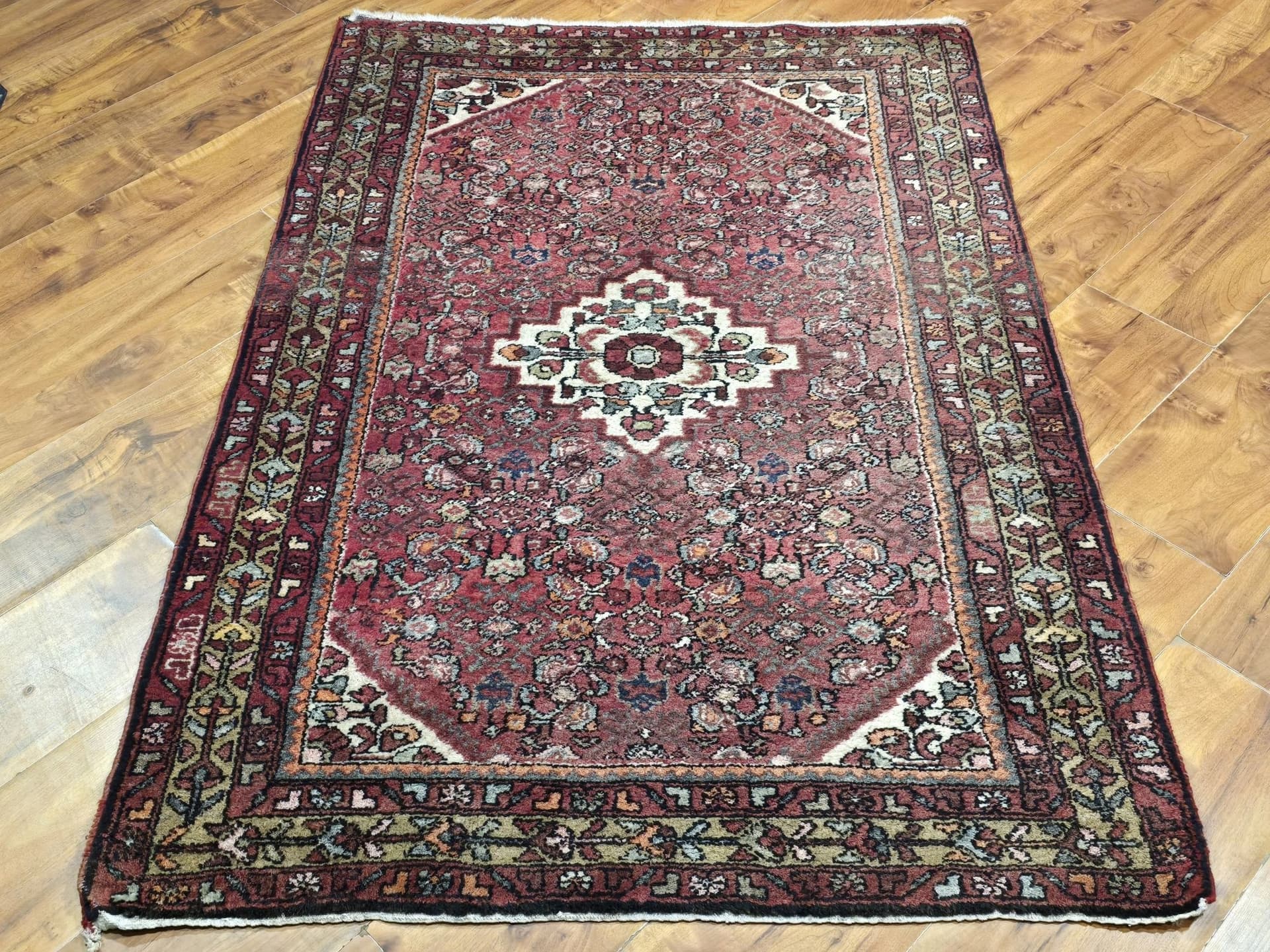 Dywan Hamadan 112x160 cm, czerwony, wełna, Iran - 395770