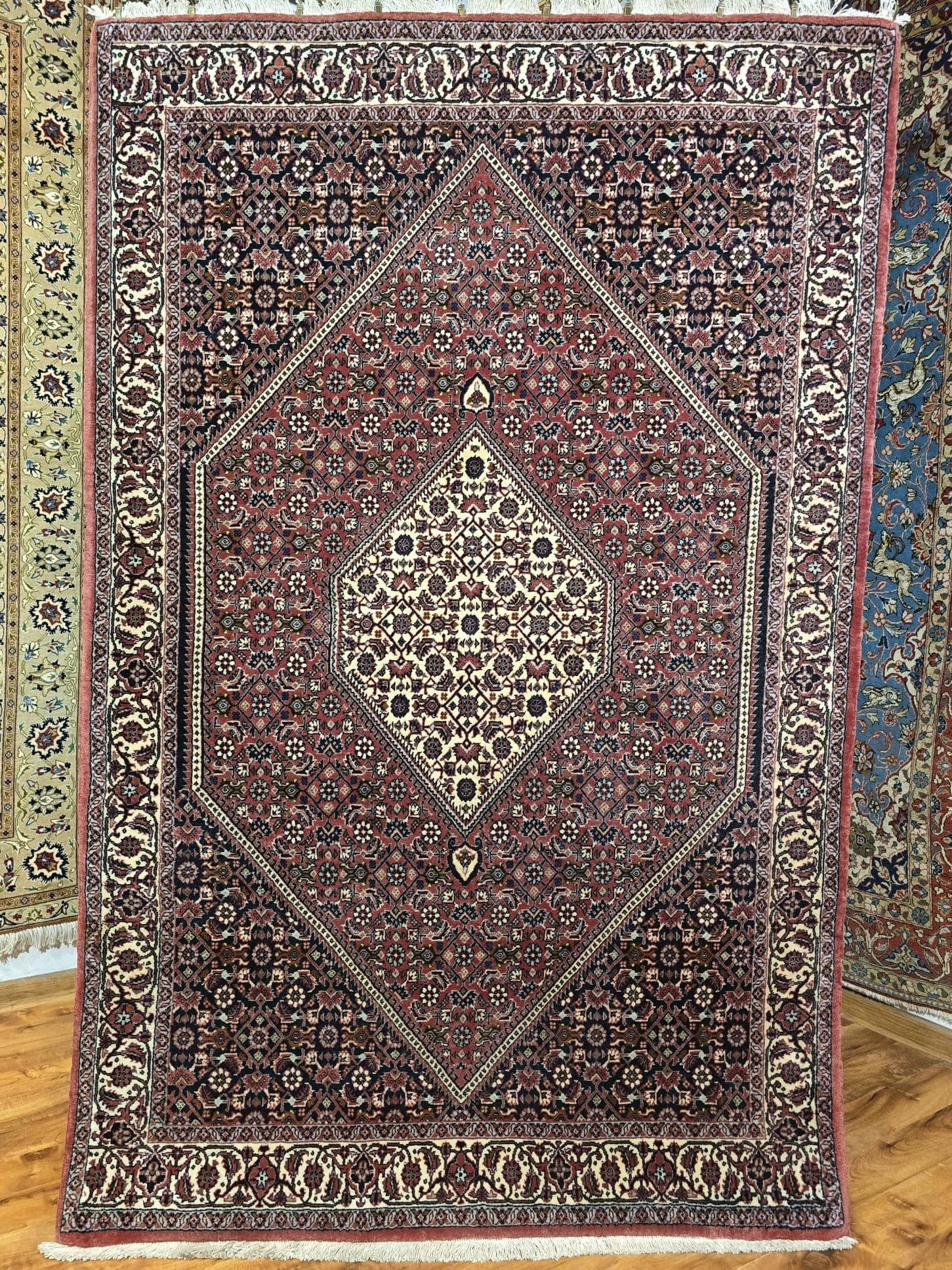 Dywan Bidjar Takab 112x167 cm, czerwony niebieski biały, wełna, Iran, początek XX w. - 395779