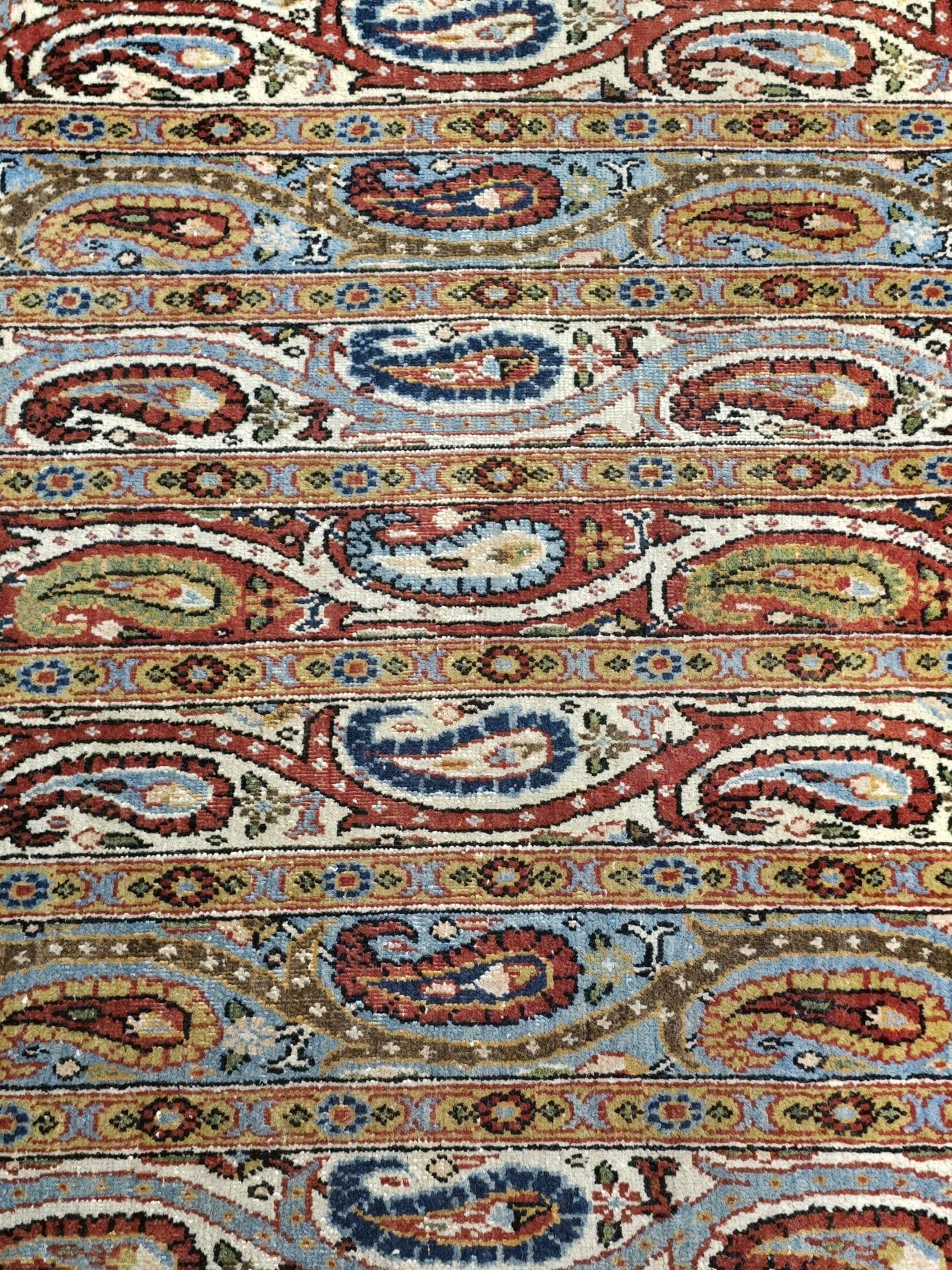 Dywan Qom Moharramat 330x215 cm, szary, wełna kork, Iran, lata 70. - 395819