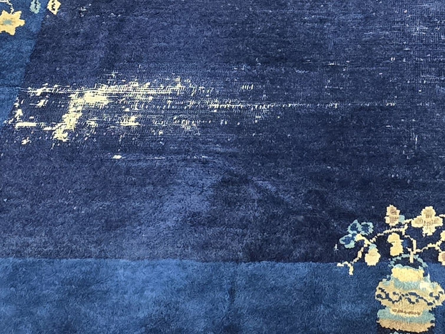 Rug Art Deco, 160 x 236 cm, indigo wool, cotton, China, 1920s. - 395831