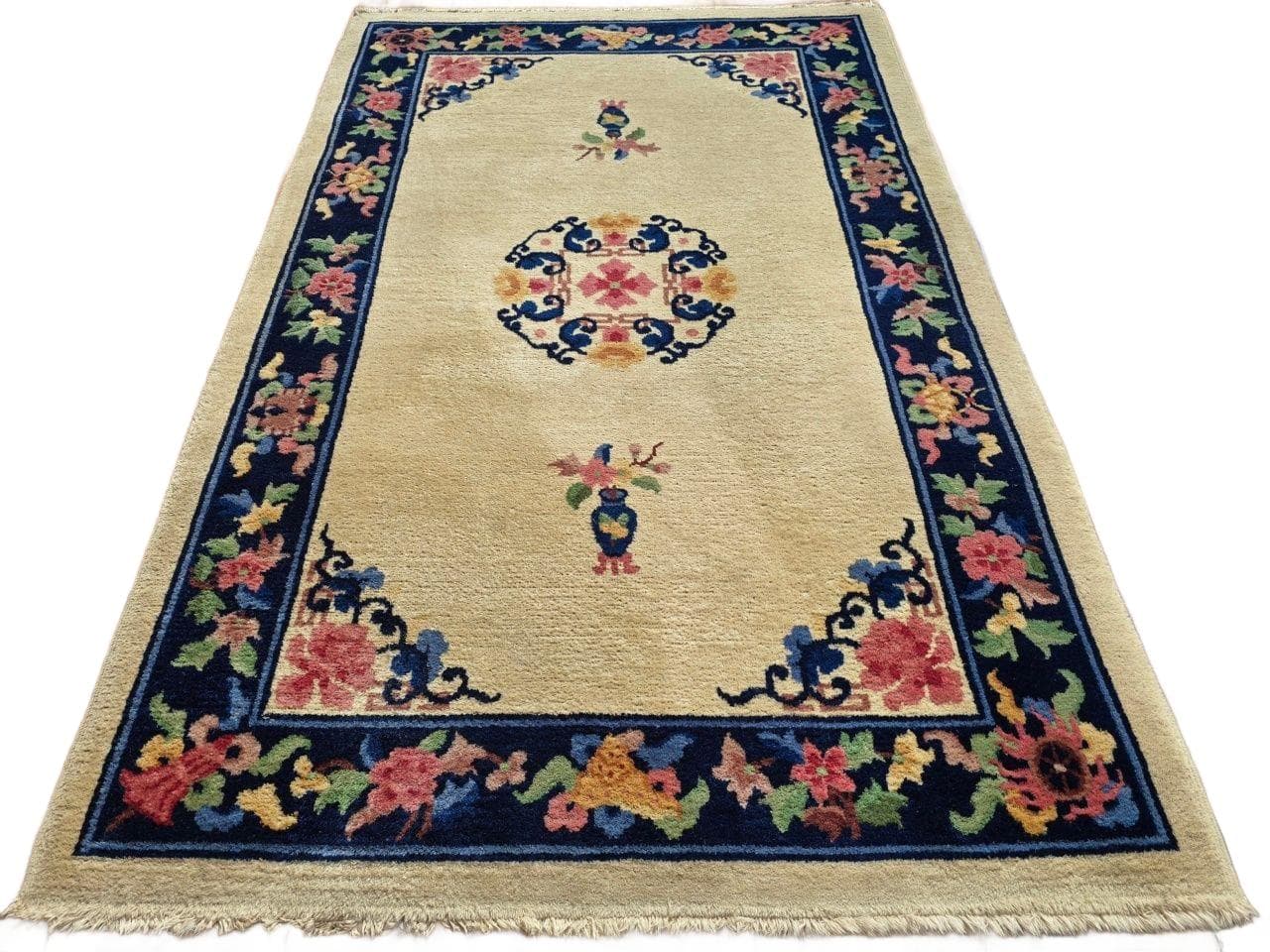 Rug Peking, 116x186 cm, white, wool, China, 1970s.