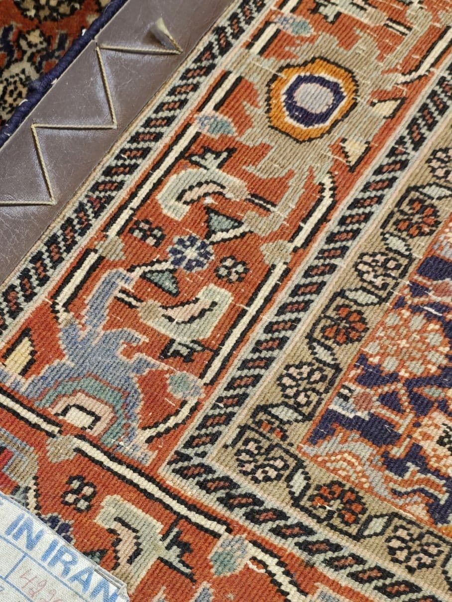 Dywan Bidjar, czerwony niebieski, wełna, Iran, początek XX w., 115x170 cm - 395873