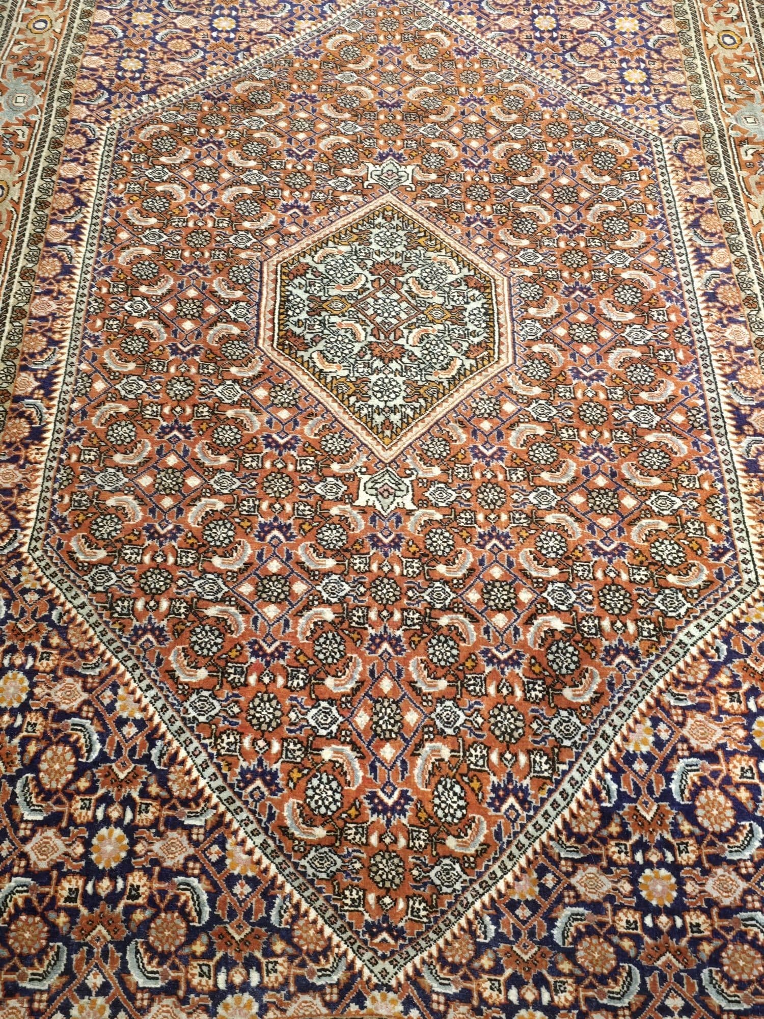 Dywan Bidjar, czerwony niebieski, wełna, Iran, początek XX w., 115x170 cm - 395872
