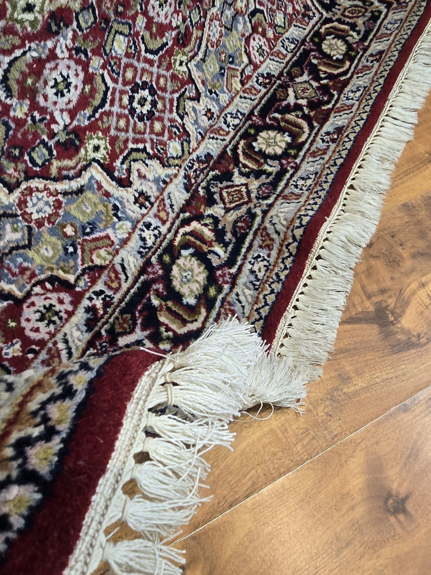 Rug Indo Bidjar 115x185 cm, red blue beige gold, wool, India - 395889