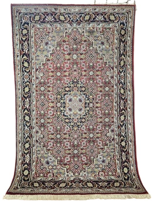 Rug Indo Bidjar 115x185 cm, red blue beige gold, wool, India