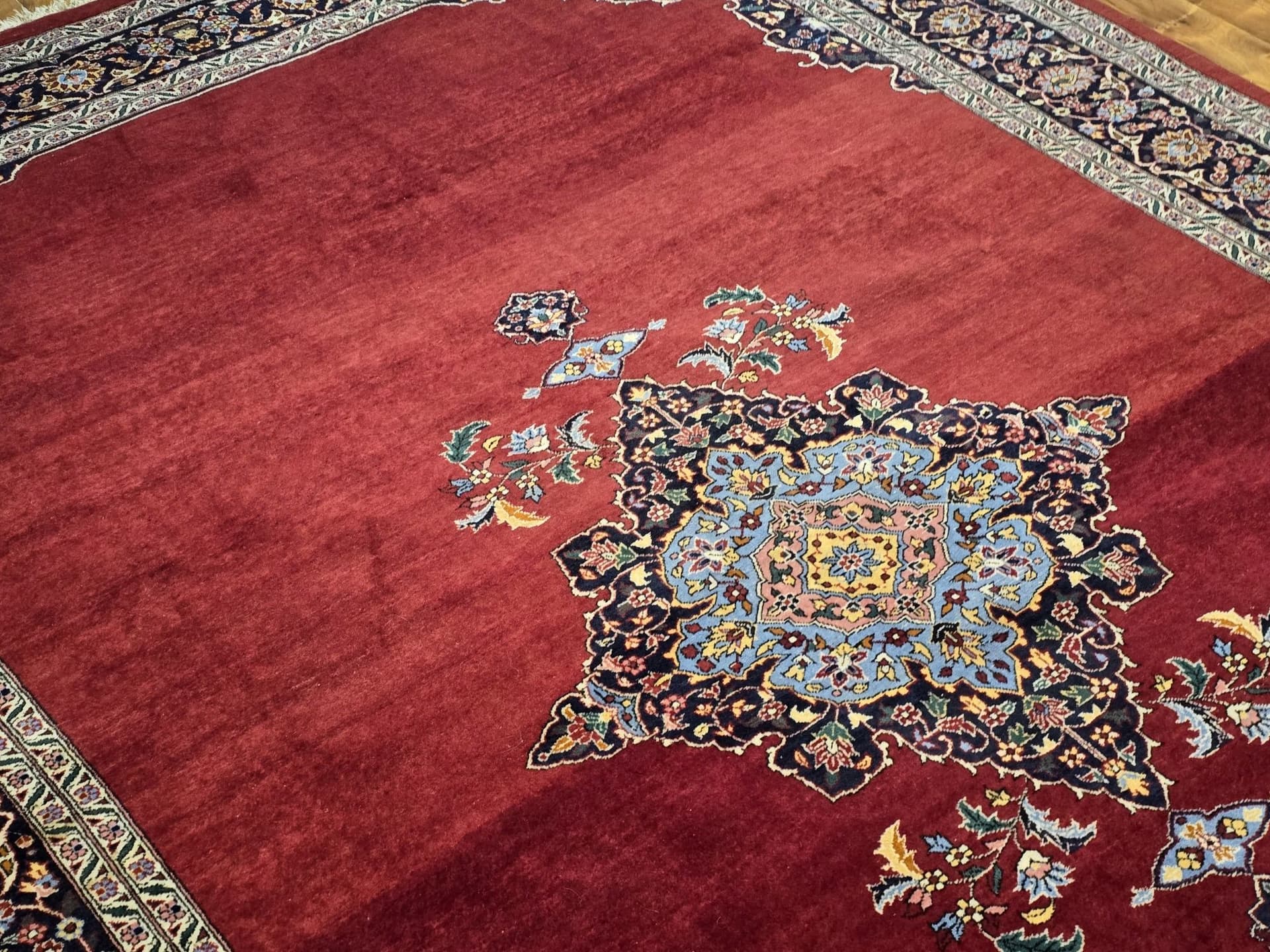 Dywan perski Kashan, 305x215 cm, czerwony, wełna, Iran, lata 60. - 395906