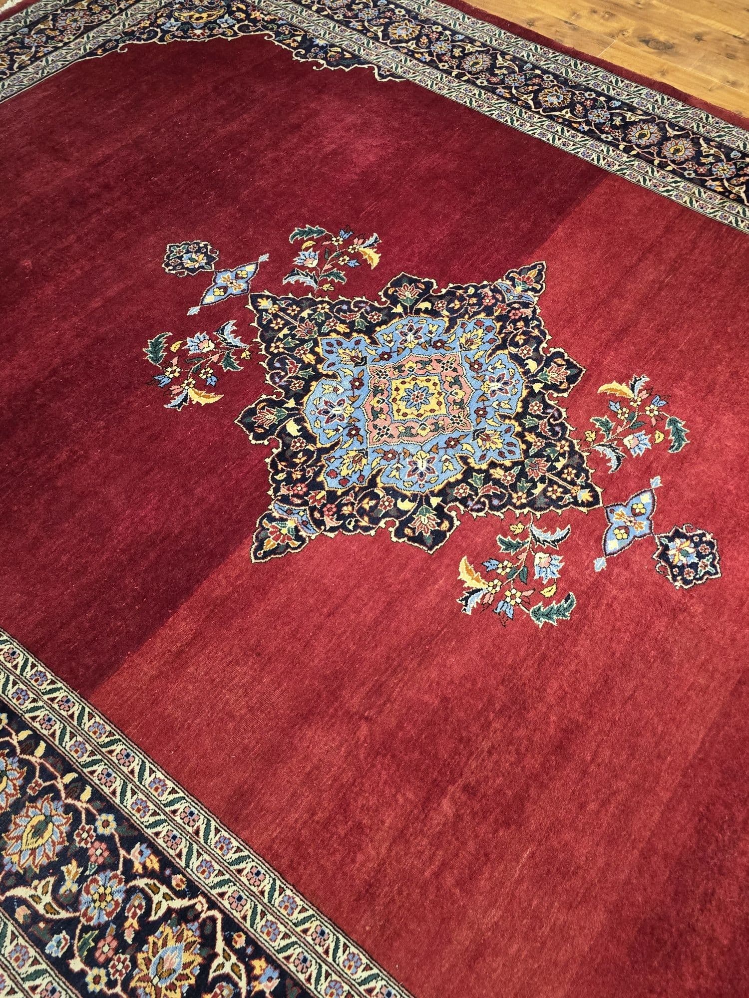 Dywan perski Kashan, 305x215 cm, czerwony, wełna, Iran, lata 60. - 395900