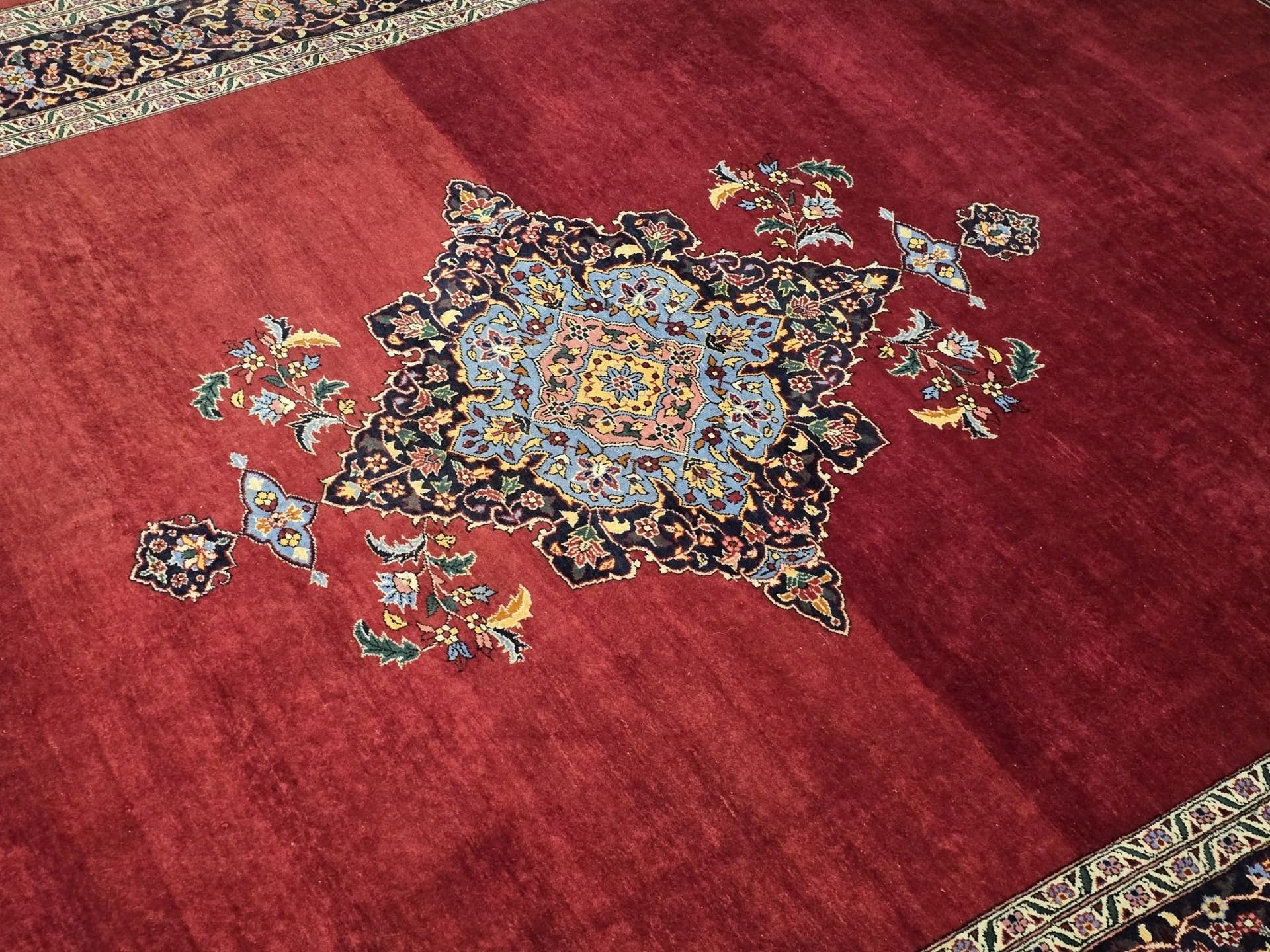 Dywan perski Kashan, 305x215 cm, czerwony, wełna, Iran, lata 60. - 395904