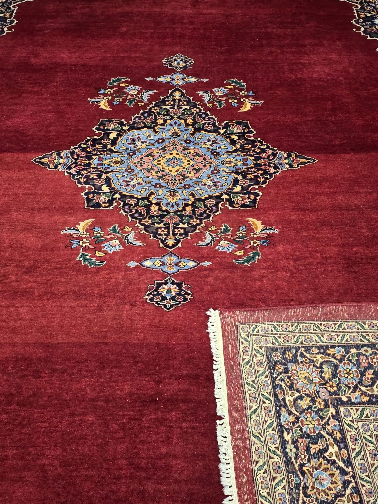 Dywan perski Kashan, 305x215 cm, czerwony, wełna, Iran, lata 60. - 395902